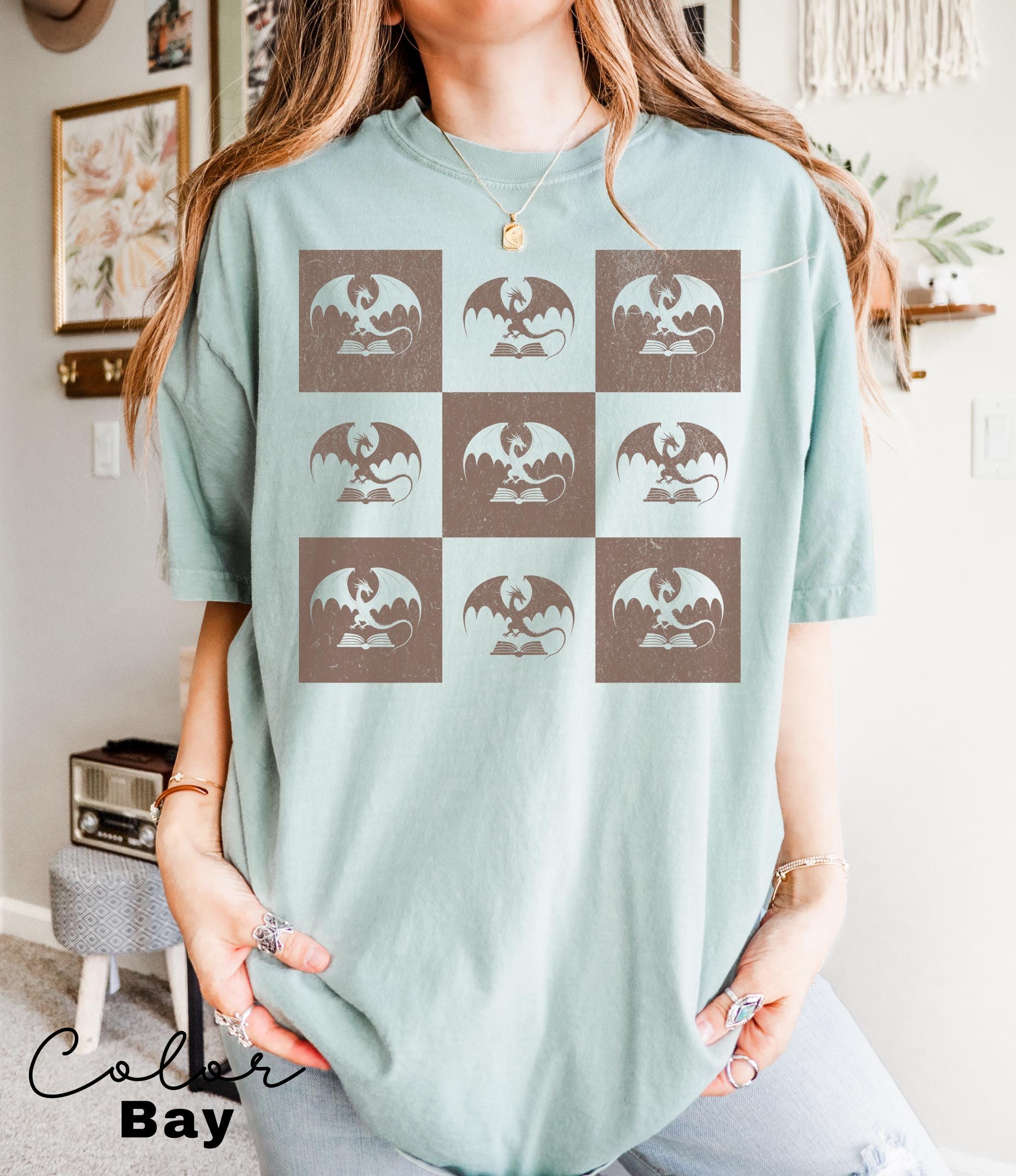 Fantasy Reader Comfort Colors Shirt for Romance Reader, Dragon Book Lover Shirt, Book Nerd Shirt, Reading Lover Shirt, Librarian Shirt,