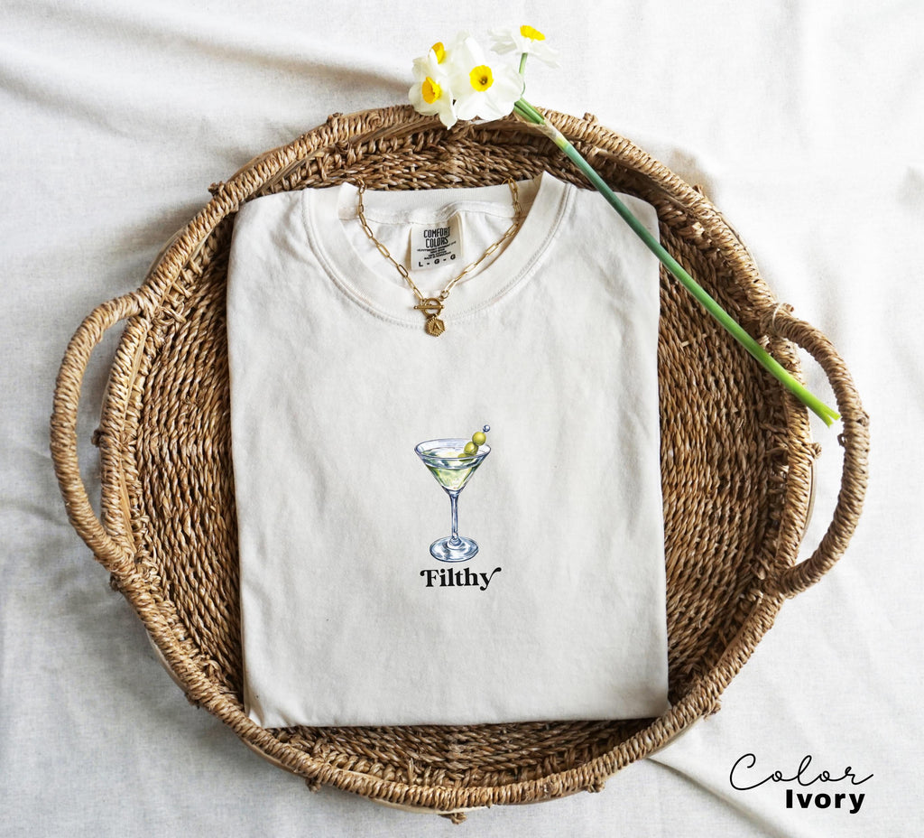 Dirty Martini shirt, Filthy Martini Shirt, Dirty 30 Shirt, Dirty Martini Lover Gift, Funny Cocktail Lover Gift, Tini Time T-Shirt Preppy