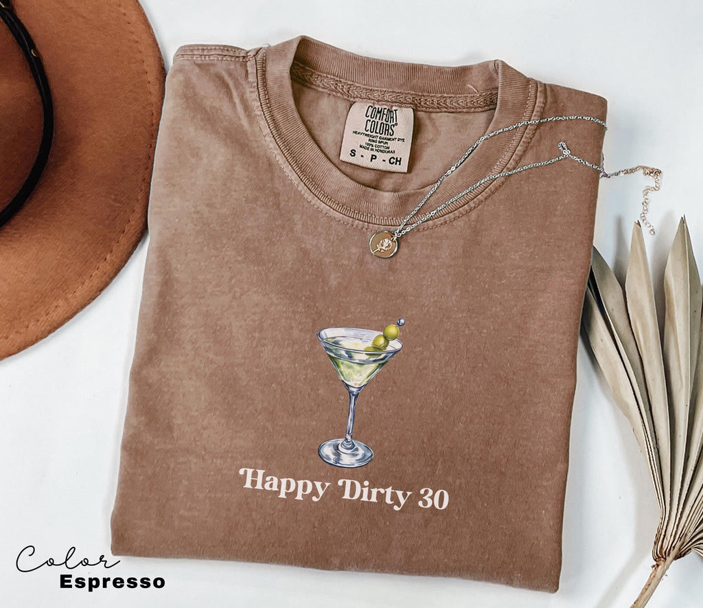 30th Birthday Shirt, Dirty 30 Martini Shirt, Dirty 30 Birthday Party Group Shirts, 30th Birthday, Cocktail Shirt, Tini Time, Minimalist,