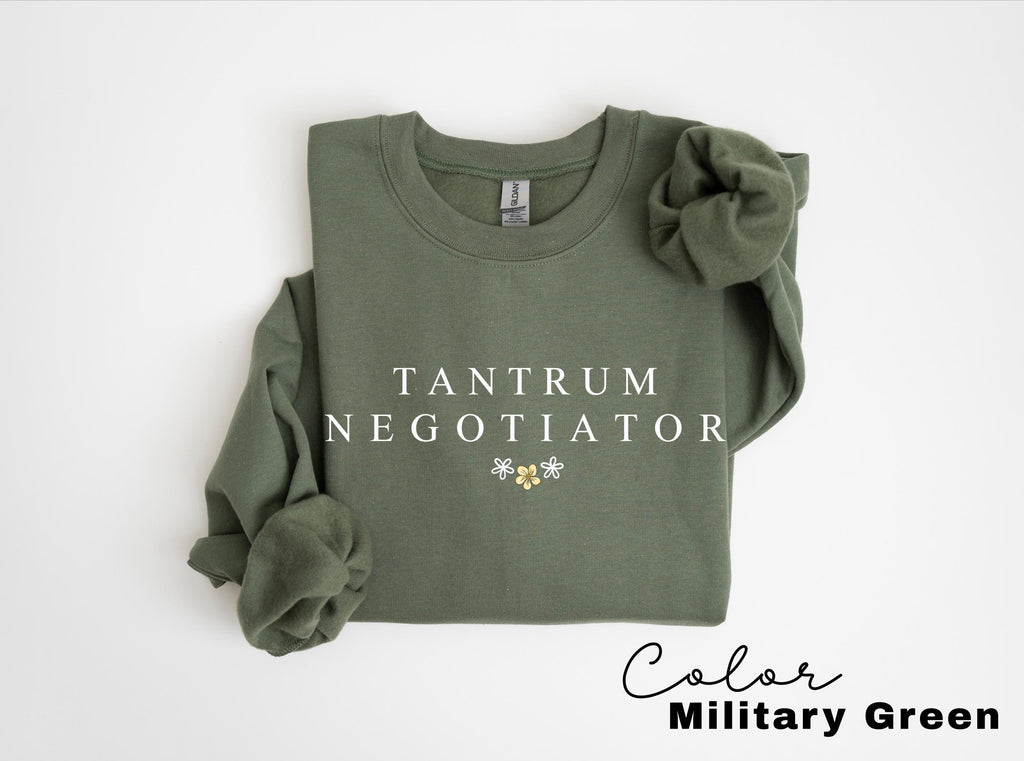 Tantrum Negotiator Shirt, Funny Mom Sweatshirt, Trendy Mothers Day Crewneck, Gift For Mama, Mama Long Sleeve, Mom Quote, New Toddler Mom