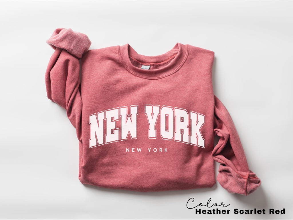 Preppy New York Sweatshirt, New York Pullover, Vintage Varsity Aesthetic, Trendy Travel Destination Gift, Unisex Crewneck Sweatshirt, NYC,