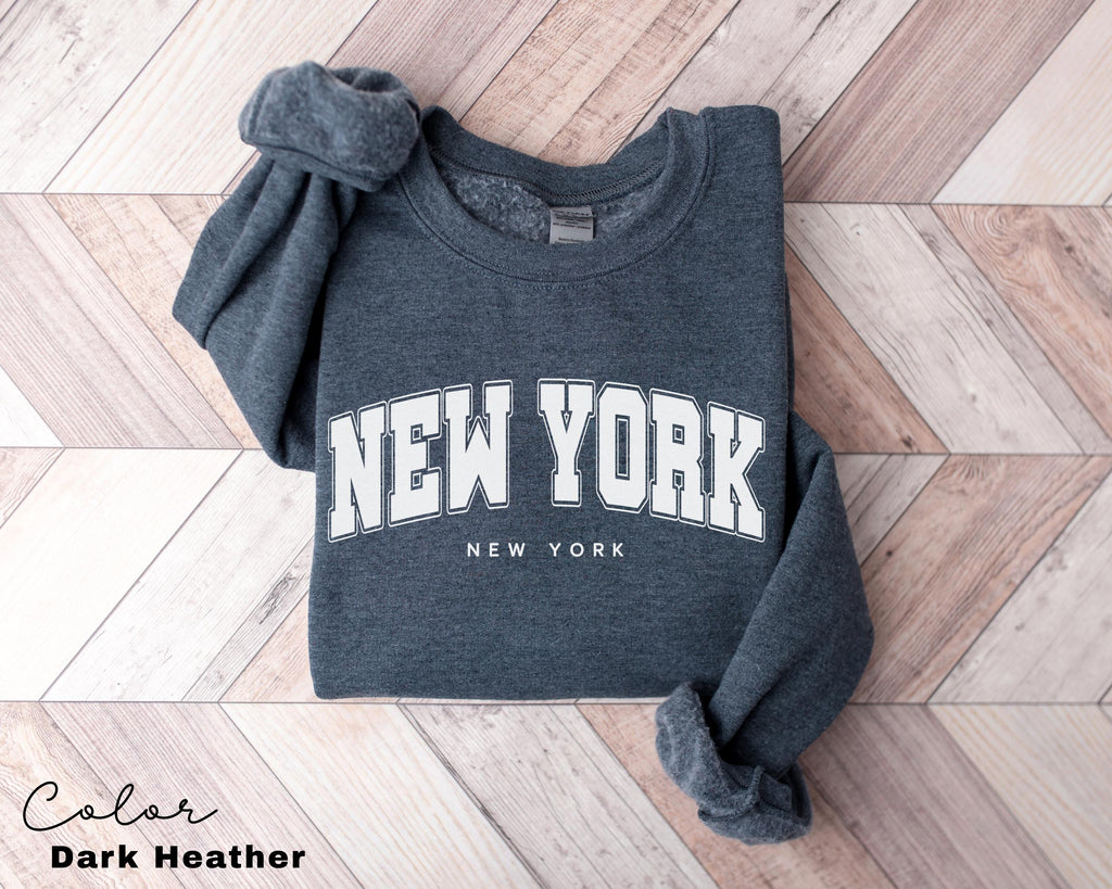 Preppy New York Sweatshirt, New York Pullover, Vintage Varsity Aesthetic, Trendy Travel Destination Gift, Unisex Crewneck Sweatshirt, NYC,
