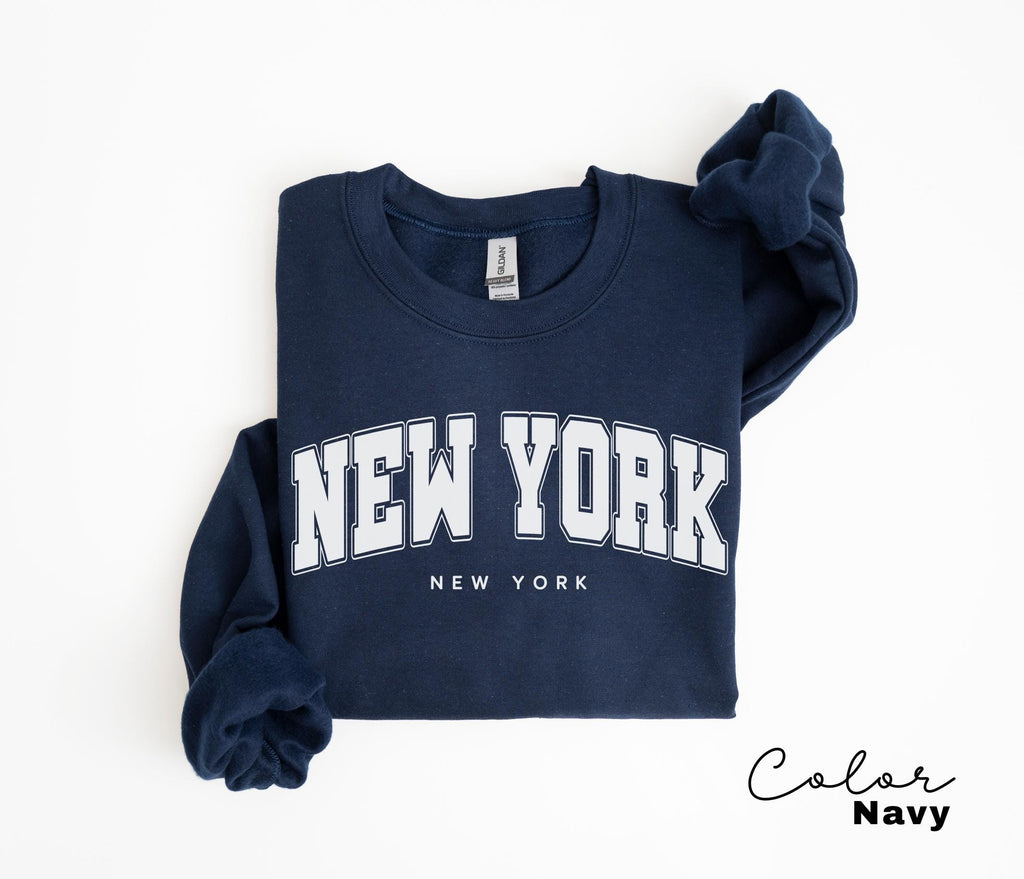 Preppy New York Sweatshirt, New York Pullover, Vintage Varsity Aesthetic, Trendy Travel Destination Gift, Unisex Crewneck Sweatshirt, NYC,