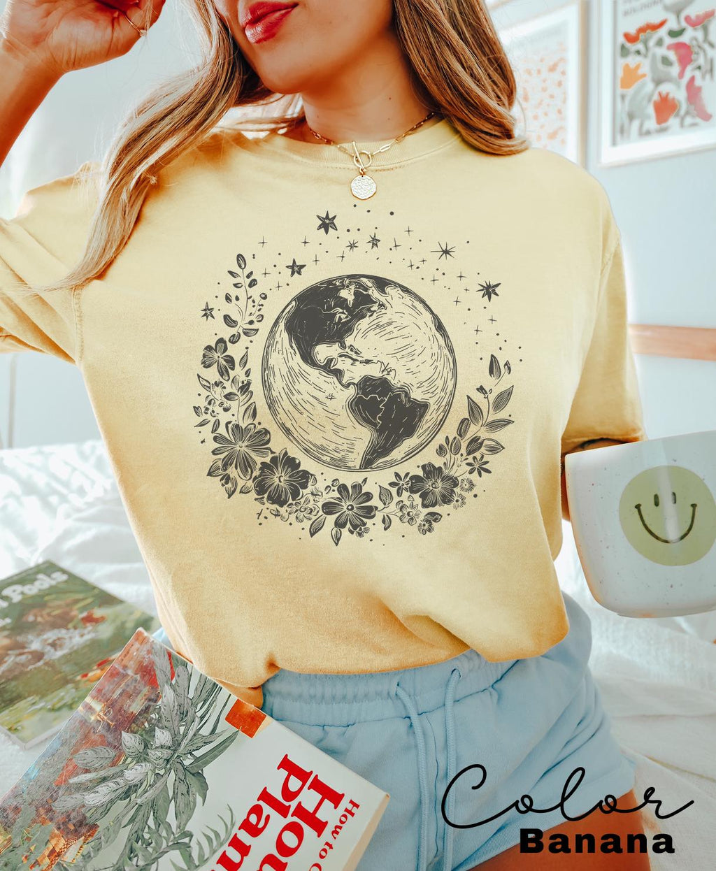Earth Shirt, Earth Day Shirt, Nature Shirt, Celestial Shirt, Wildflower Tee, Environmental T-Shirt, Recycle Shirt, Save The Planet Shirt,
