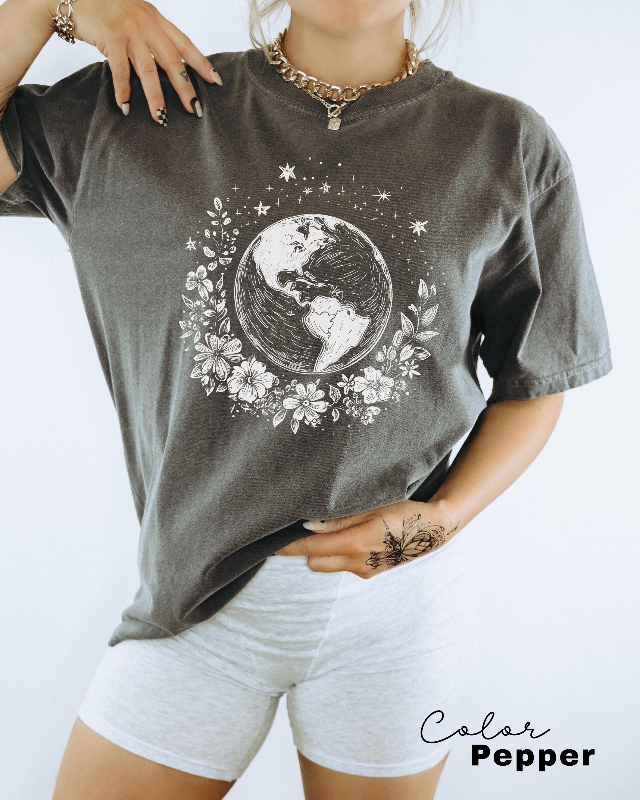 Earth Shirt, Earth Day Shirt, Nature Shirt, Celestial Shirt, Wildflower Tee, Environmental T-Shirt, Recycle Shirt, Save The Planet Shirt,
