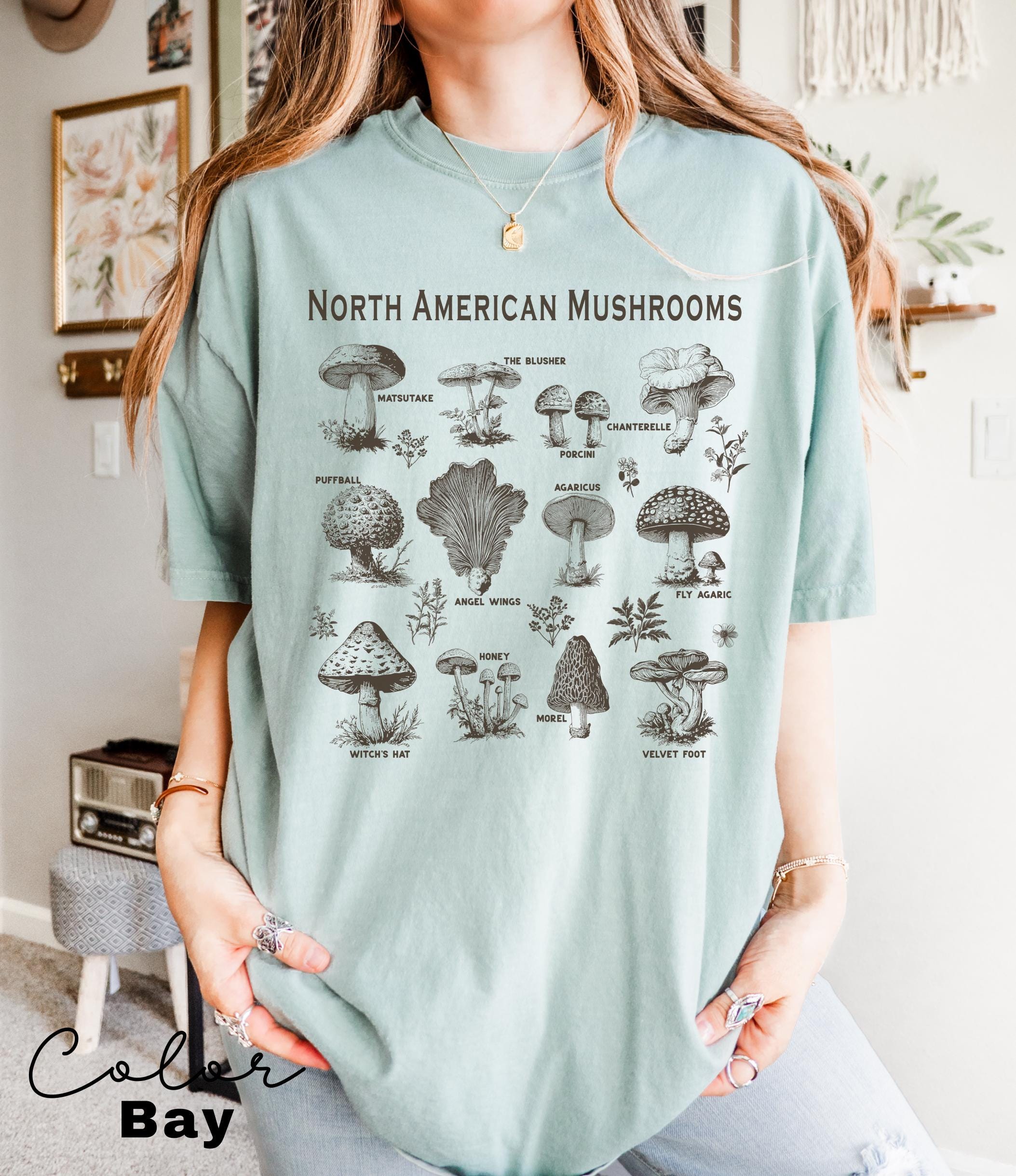 Vintage Mushroom Shirt, Cottagecore Aesthetic, Nature Lover Tee, Mushroom Collector, Gardener Shirt, Forestcore Aesthetic, Goblincore Shirt