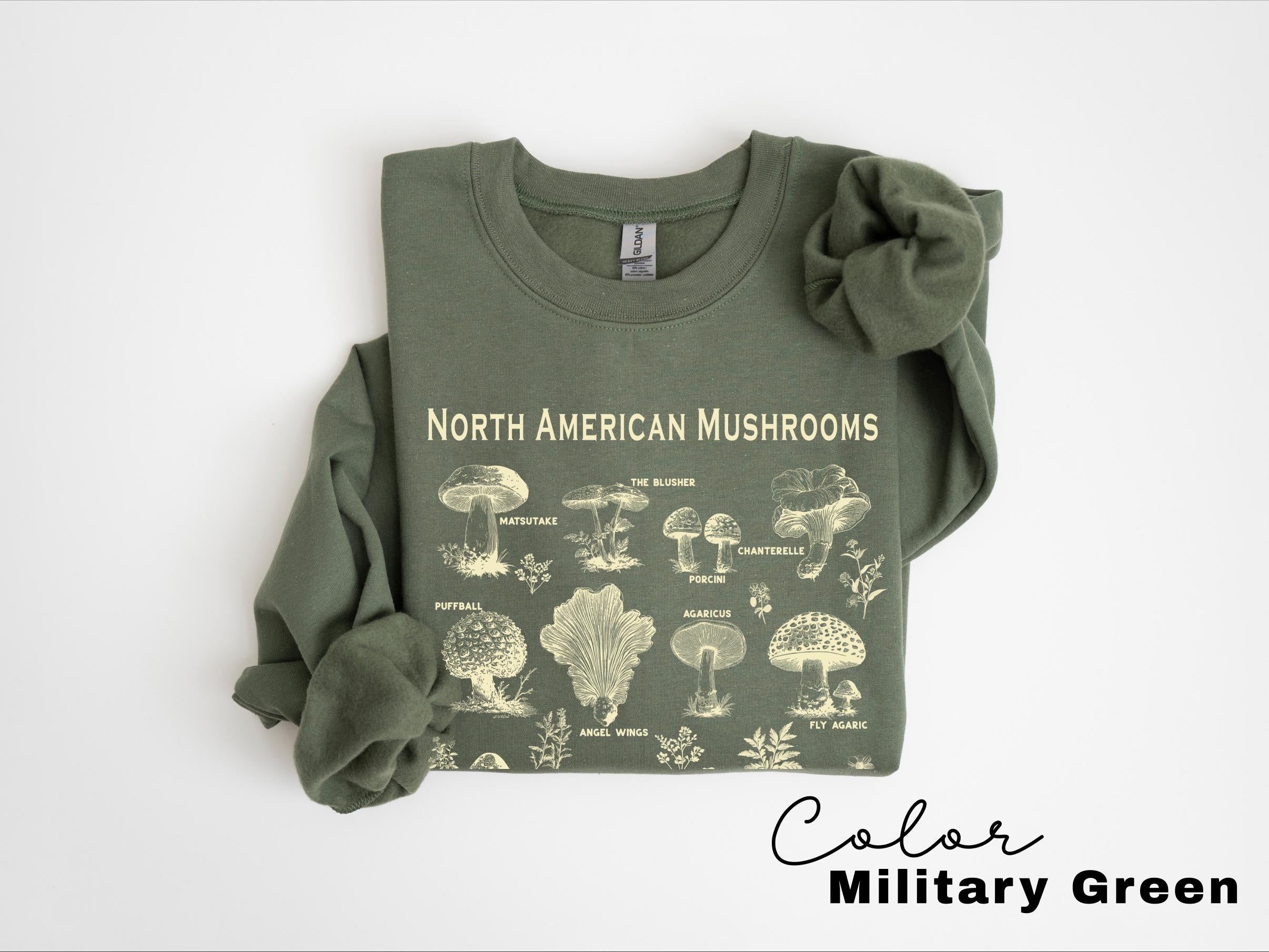 Vintage Mushroom Sweatshirt, Nature Lover Sweatshirt, Mushroom Collector, Goblincore Sweatshirt, Cottage Core Aesthetic, Botanica Crewneck