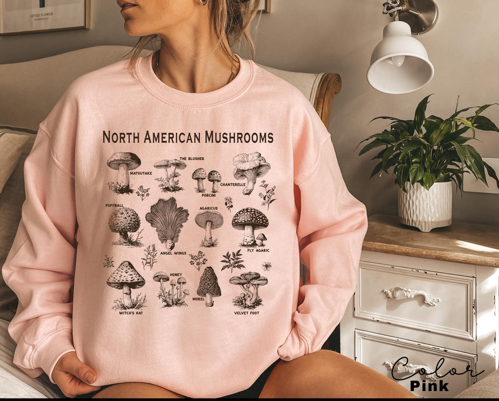 Vintage Mushroom Sweatshirt, Nature Lover Sweatshirt, Mushroom Collector, Goblincore Sweatshirt, Cottage Core Aesthetic, Botanica Crewneck