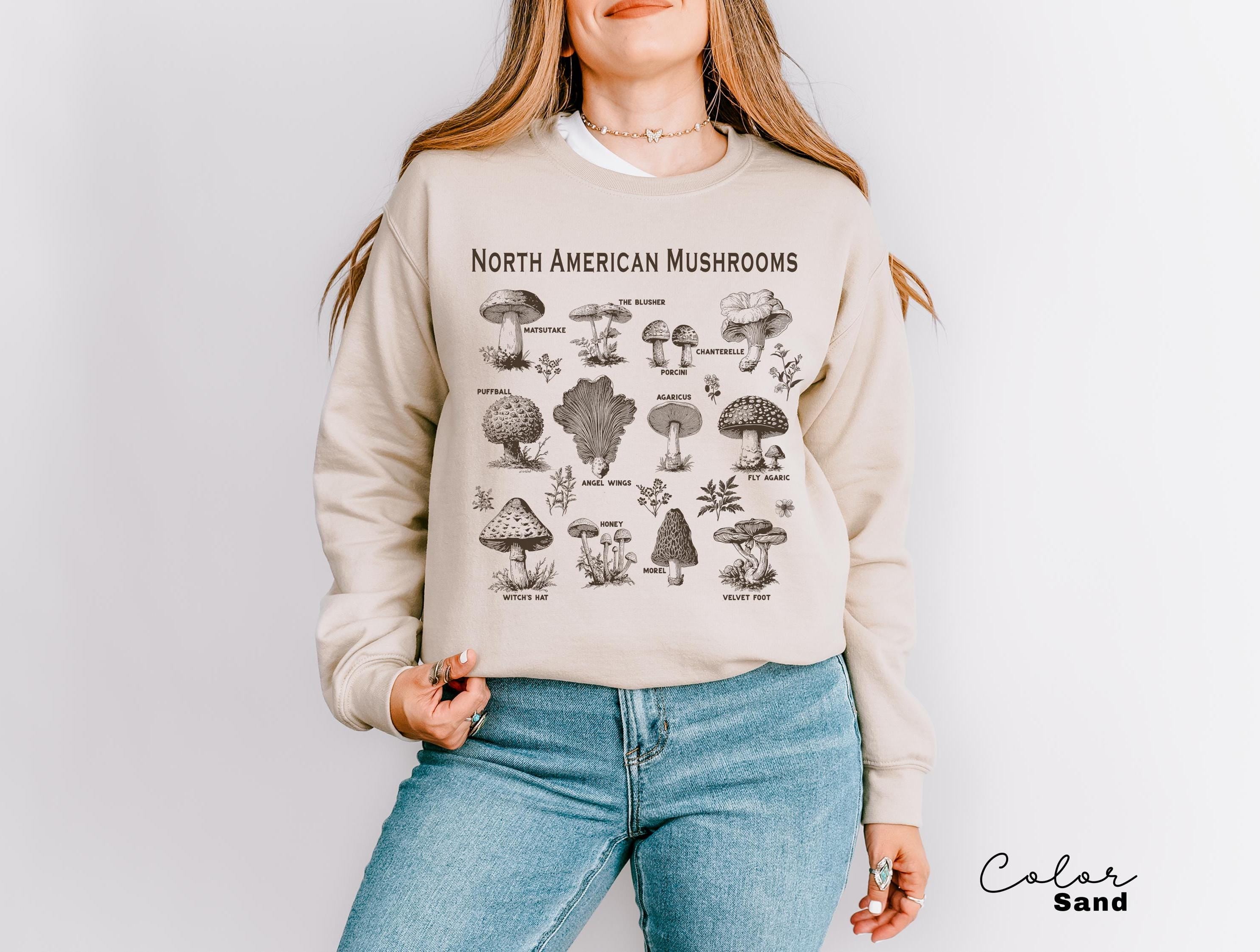 Vintage Mushroom Sweatshirt, Nature Lover Sweatshirt, Mushroom Collector, Goblincore Sweatshirt, Cottage Core Aesthetic, Botanica Crewneck