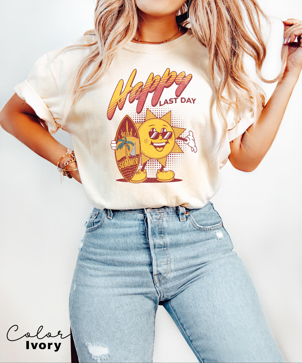 Happy Last Day Retro Teacher Summer Shirt, School's Out For Summer Shirt, Happy Last Day Of School Shirt, End Of the School Year, Beach