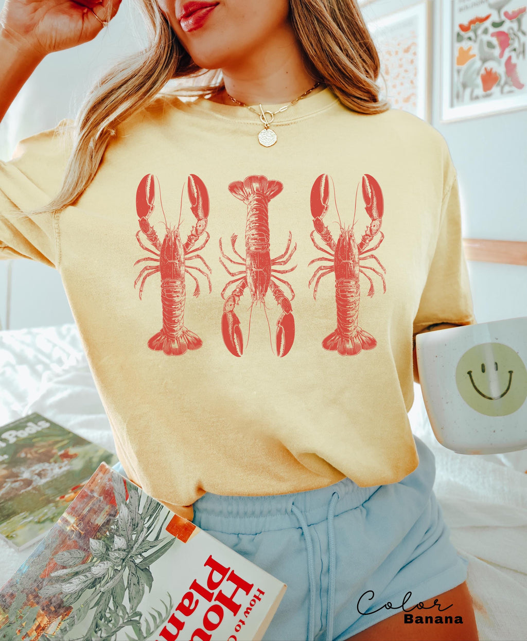 Lobster Shirt, Seafood TShirt, Retro Summer Shirt, Coastal Aesthetic, Vintage Inspired, Lobsters T Shirt, Beach Vacation, Comfort Colors