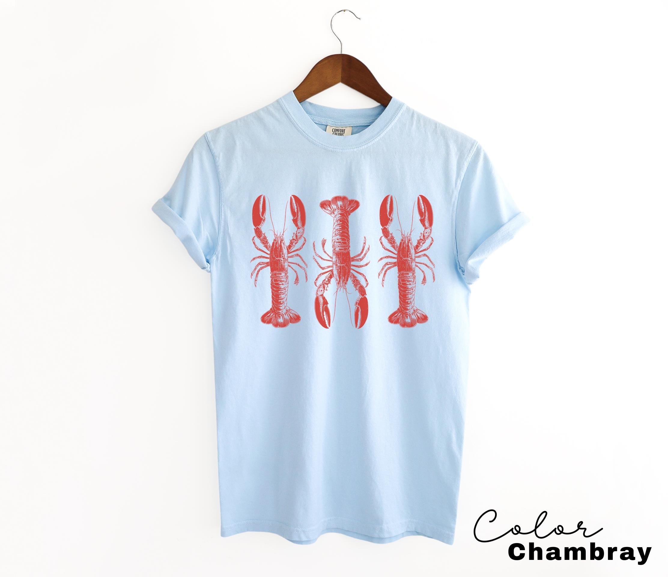 Lobster Shirt, Seafood TShirt, Retro Summer Shirt, Coastal Aesthetic, Vintage Inspired, Lobsters T Shirt, Beach Vacation, Comfort Colors