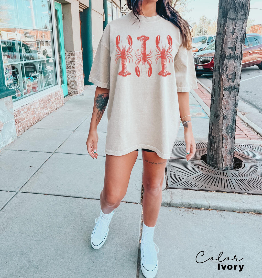 Lobster Shirt, Seafood TShirt, Retro Summer Shirt, Coastal Aesthetic, Vintage Inspired, Lobsters T Shirt, Beach Vacation, Comfort Colors
