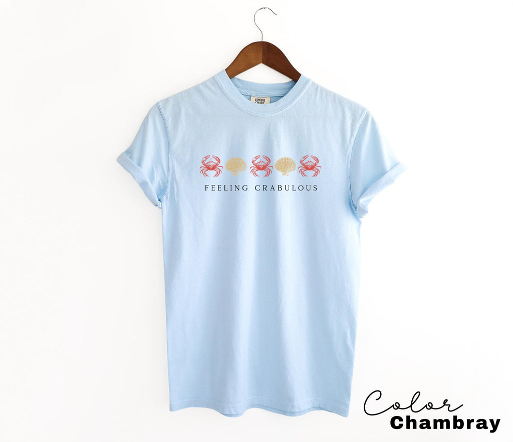 Crab Vacation Beach Shirt, Feeling Crabulous, Retro Summer Shirt, Coastal Aesthetic, Vintage Inspired, Oversized Tee, Comfort Colors,