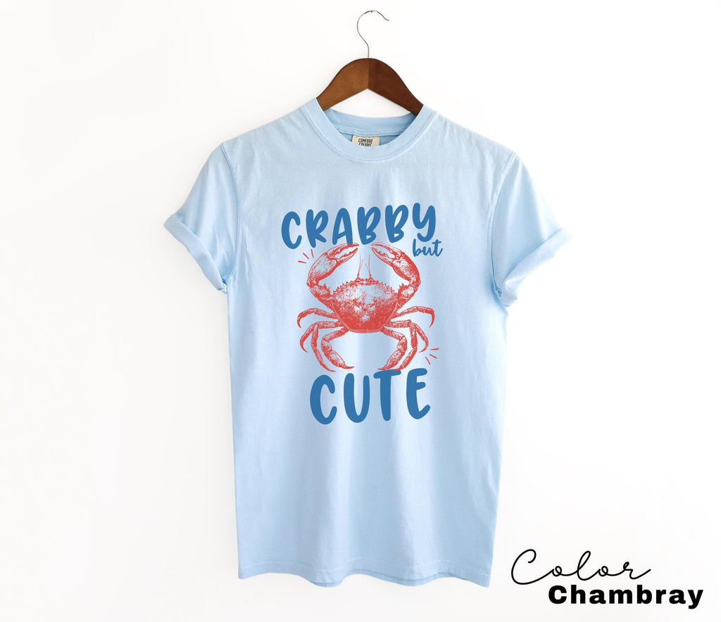 Crabby but Cute Shirt, Crab Shirt, Retro Summer Shirt, Seafood TShirt, Coastal Aesthetic, Vintage Inspired, Beach Vacation, Crab T-Shirt