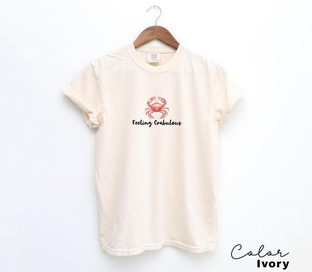 Crab Vacation Beach Shirt, Feeling Crabulous, Retro Summer Shirt, Coastal Aesthetic, Vintage Inspired, Oversized Tee, Comfort Colors,