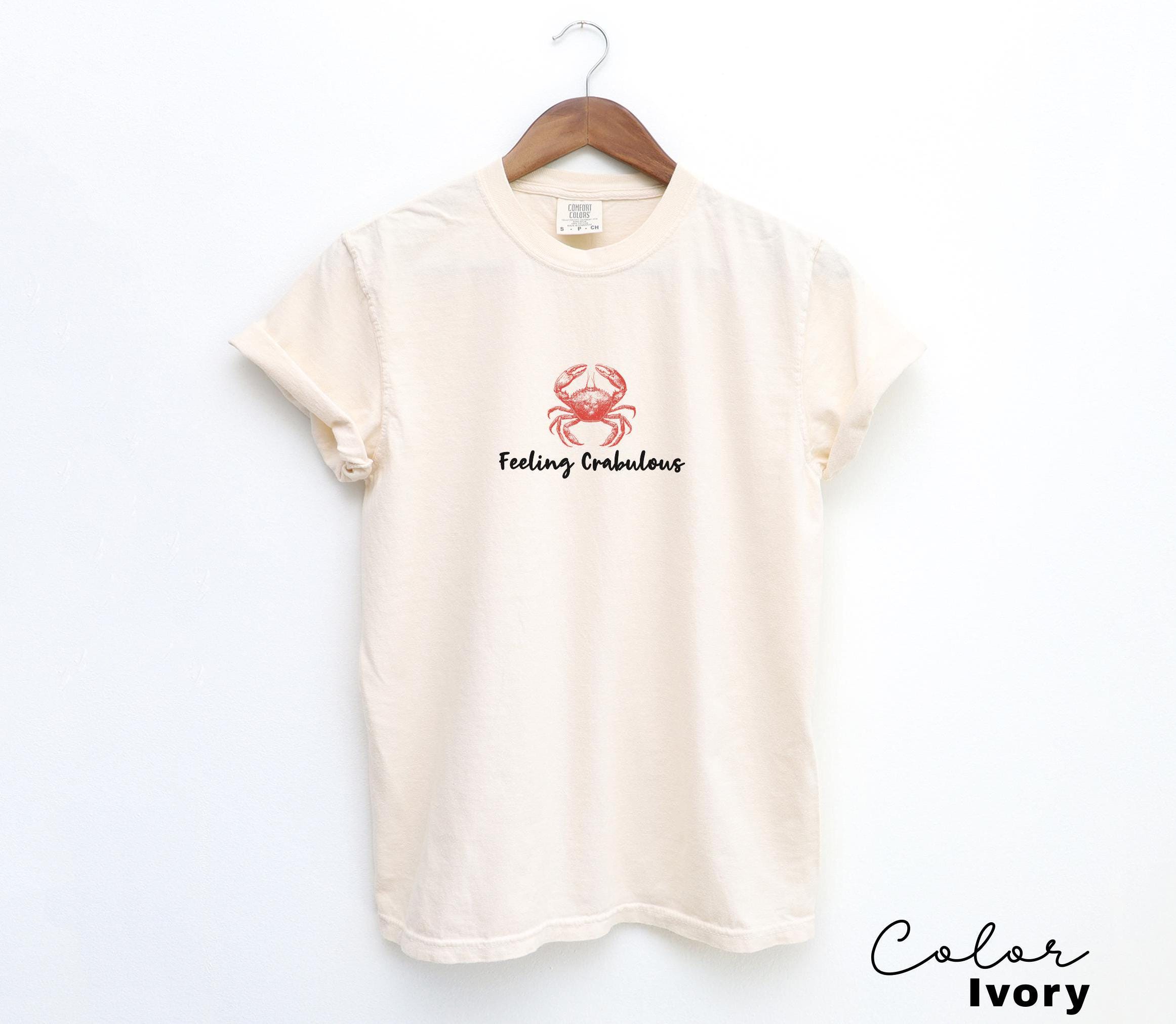 Crab Vacation Beach Shirt, Feeling Crabulous, Retro Summer Shirt, Coastal Aesthetic, Vintage Inspired, Oversized Tee, Comfort Colors,