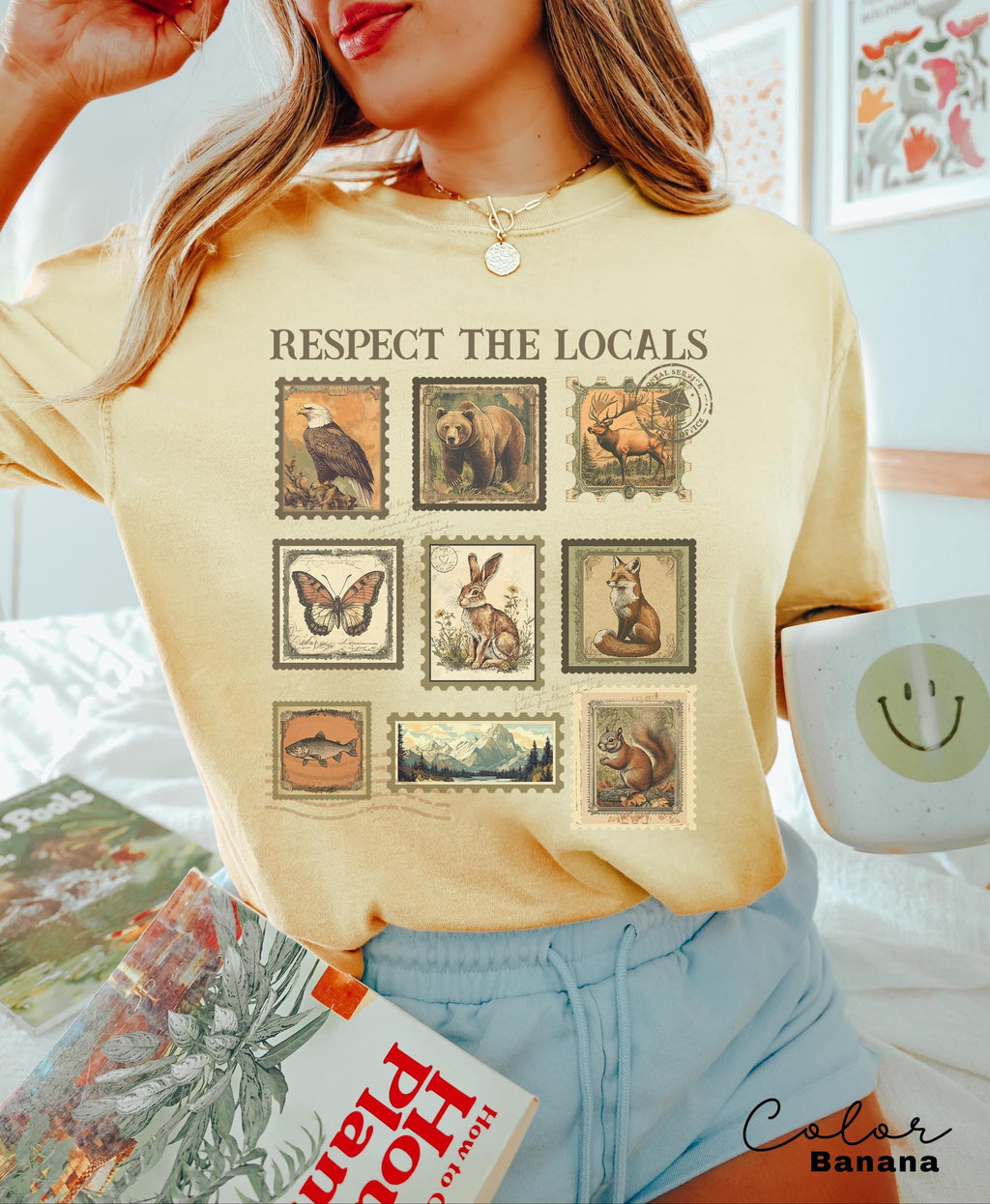 Respect The Local Wildlife T-Shirt, Gift For Nature Lover, Animal Lover, Protect National Parks, Granola Girl Shirt, Postage Postal Stamp