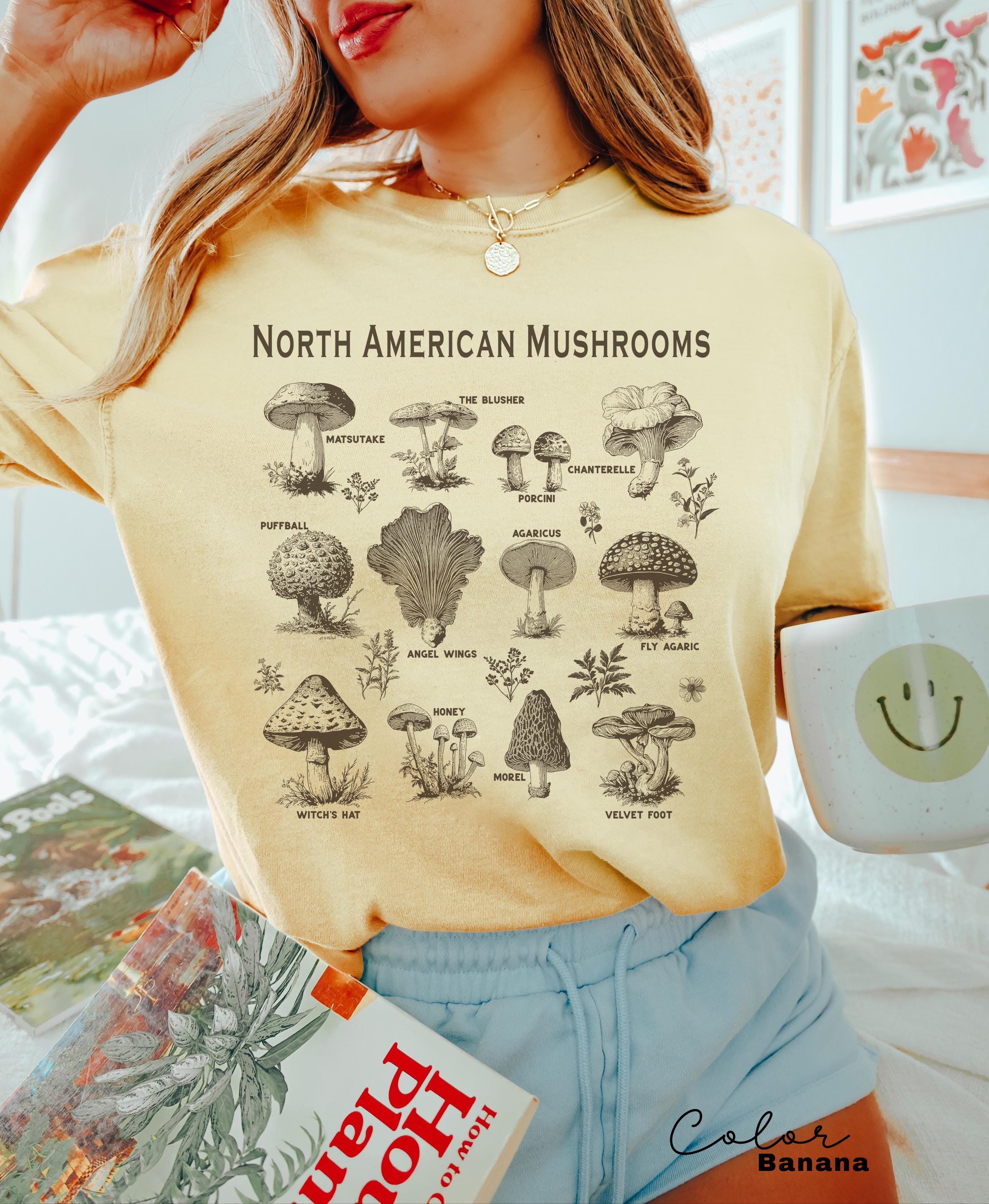 Vintage Mushroom Shirt, Cottagecore Aesthetic, Nature Lover Tee, Mushroom Collector, Gardener Shirt, Forestcore Aesthetic, Goblincore Shirt