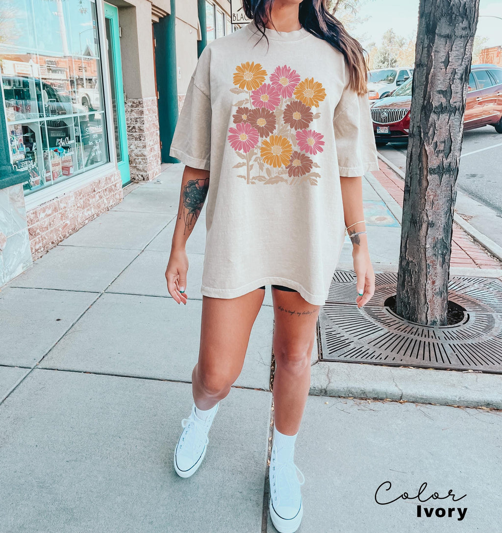 Daisy Shirt, Wildflower Shirt, Floral Shirt Gift, Cottagecore Shirt, Gift For Sister, Summer Shirt, Daisy Women Shirt, Boho Flower Tee