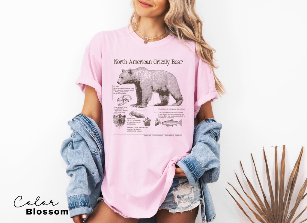 Retro Grizzly Bear Shirt, North American Wildlife Vintage 90s Unisex T-shirt, Nature Shirt, National Parks, Camping Tee, Forestcore, Hiking