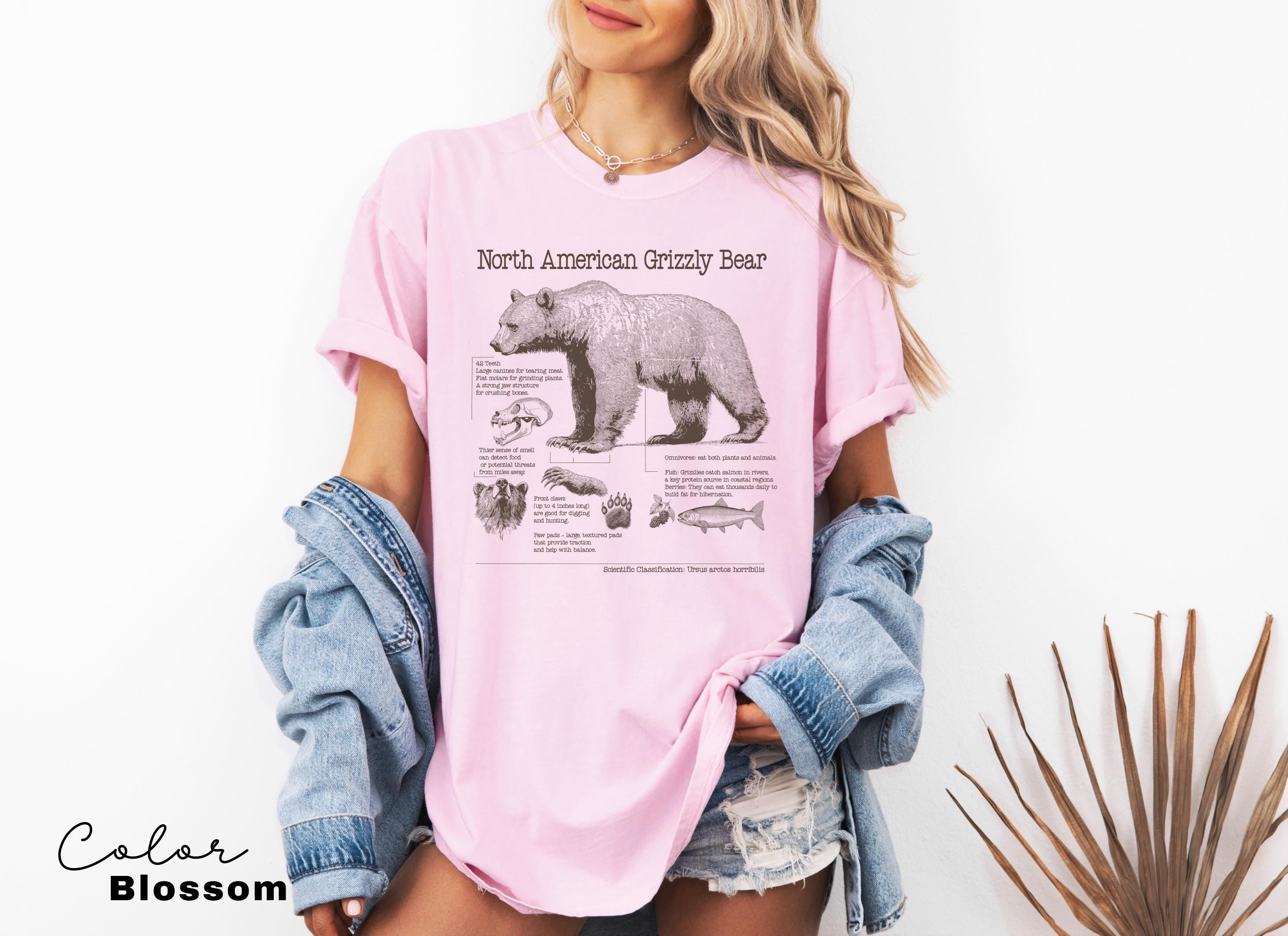 Retro Grizzly Bear Shirt, North American Wildlife Vintage 90s Unisex T-shirt, Nature Shirt, National Parks, Camping Tee, Forestcore, Hiking