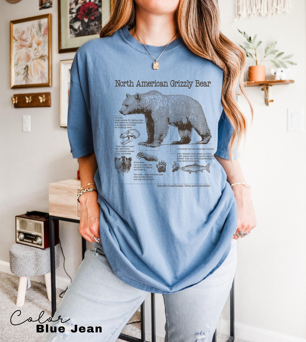 Retro Grizzly Bear Shirt, North American Wildlife Vintage 90s Unisex T-shirt, Nature Shirt, National Parks, Camping Tee, Forestcore, Hiking