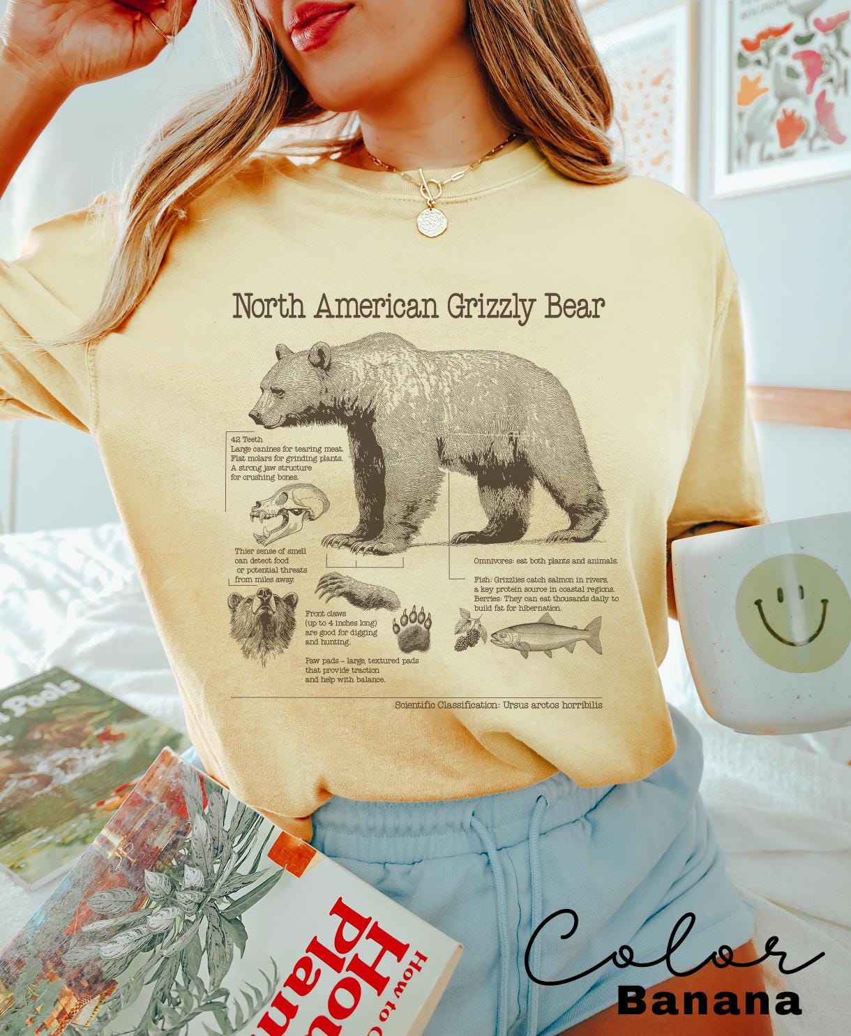 Retro Grizzly Bear Shirt, North American Wildlife Vintage 90s Unisex T-shirt, Nature Shirt, National Parks, Camping Tee, Forestcore, Hiking