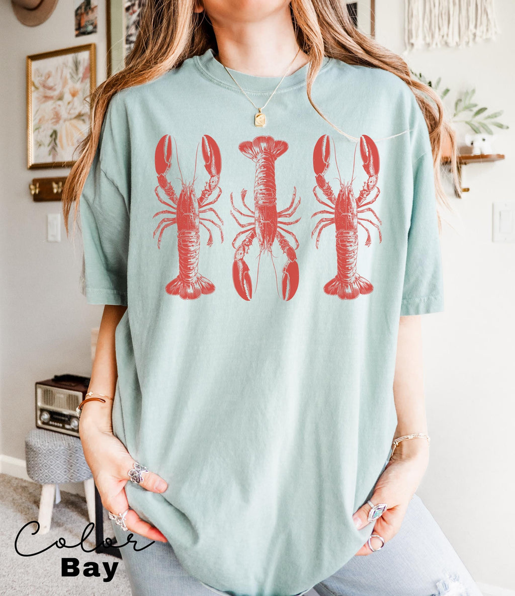 Lobster Shirt, Seafood TShirt, Retro Summer Shirt, Coastal Aesthetic, Vintage Inspired, Lobsters T Shirt, Beach Vacation, Comfort Colors