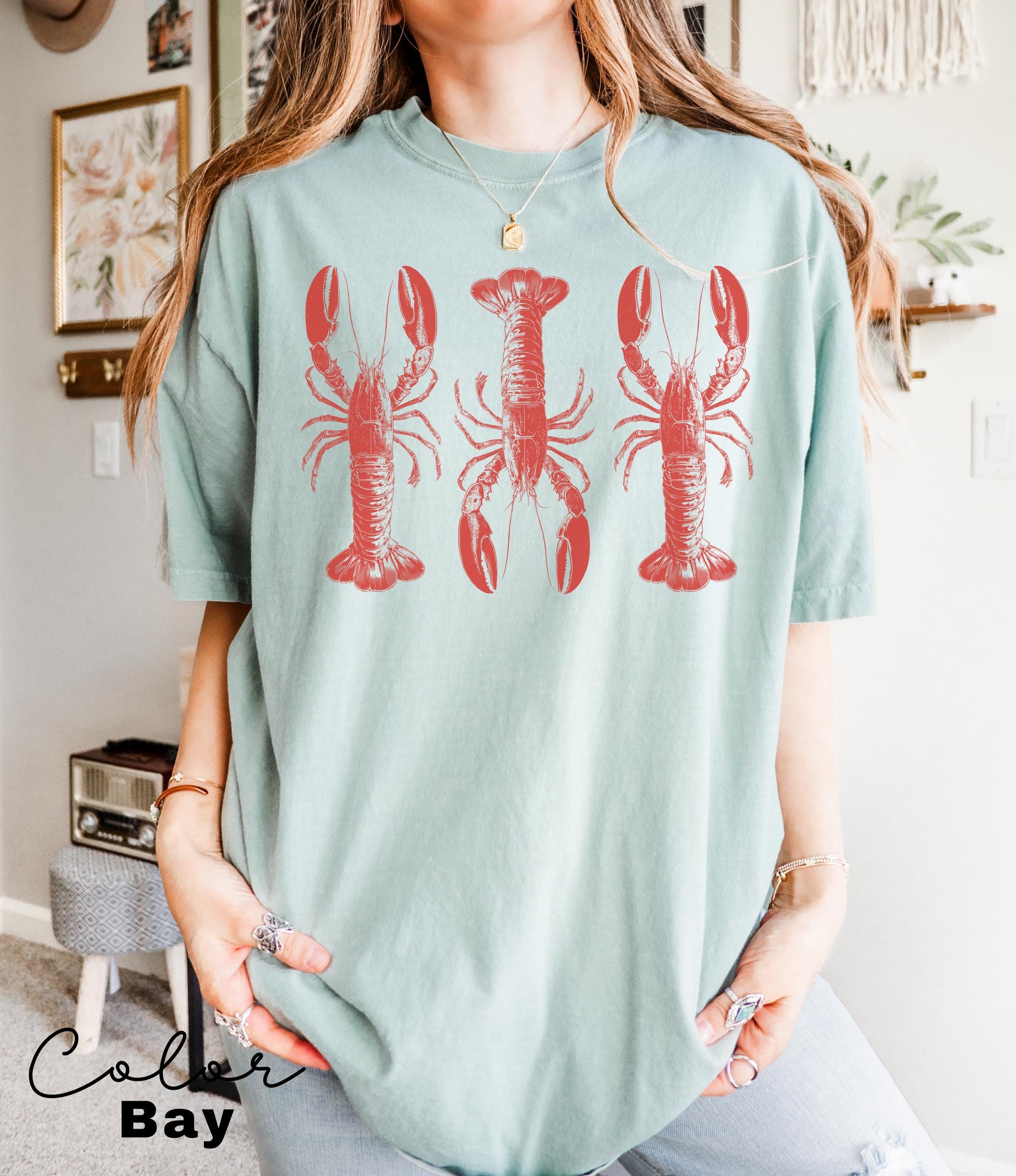 Lobster Shirt, Seafood TShirt, Retro Summer Shirt, Coastal Aesthetic, Vintage Inspired, Lobsters T Shirt, Beach Vacation, Comfort Colors