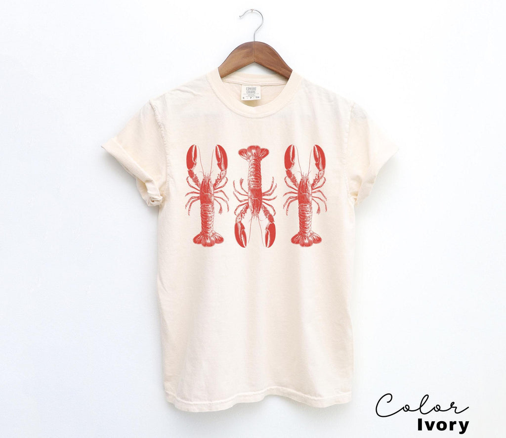 Lobster Shirt, Seafood TShirt, Retro Summer Shirt, Coastal Aesthetic, Vintage Inspired, Lobsters T Shirt, Beach Vacation, Comfort Colors