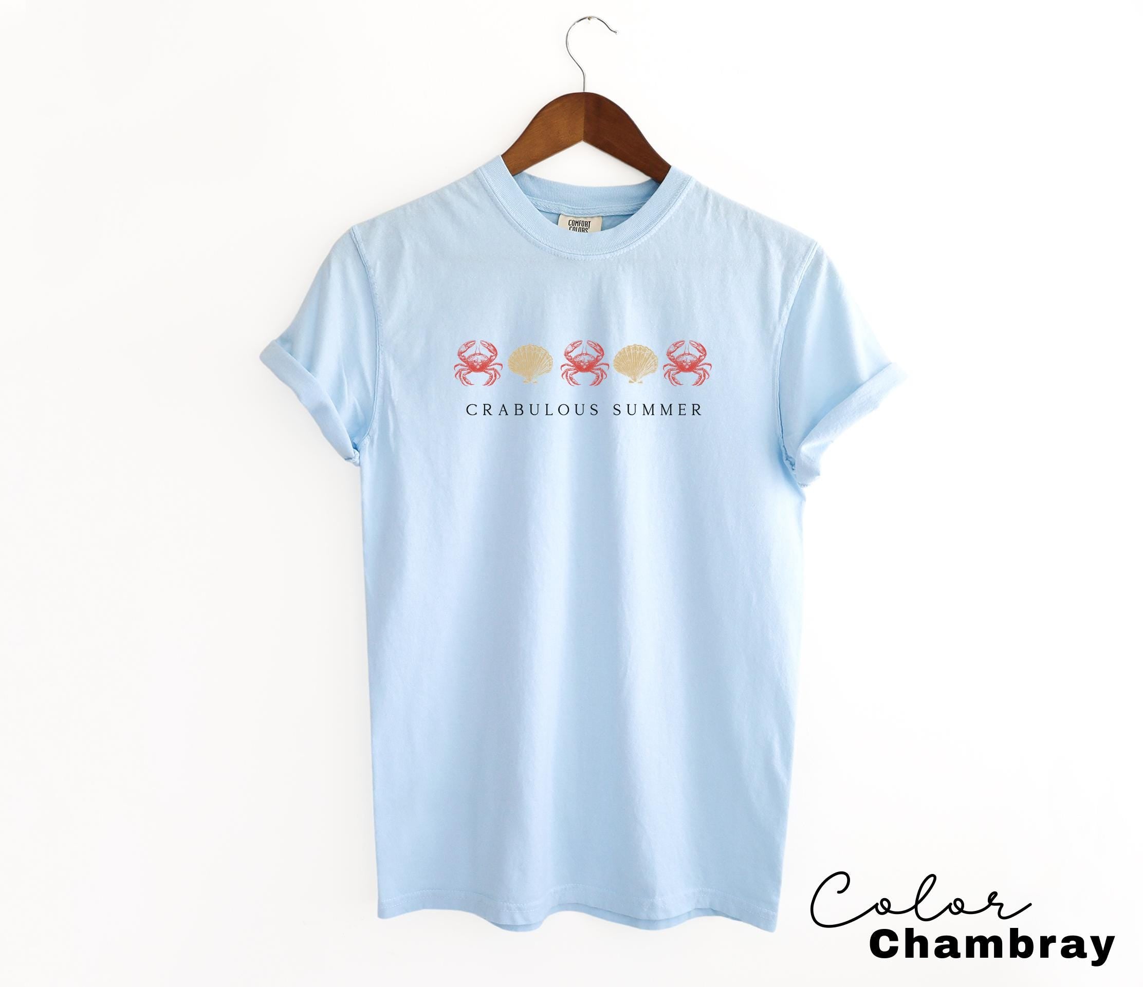 Crab Vacation Beach Shirt, Crabulous Summer, Retro Summer Shirt, Coastal Aesthetic, Vintage Inspired, Oversized Tee, Comfort Colors,