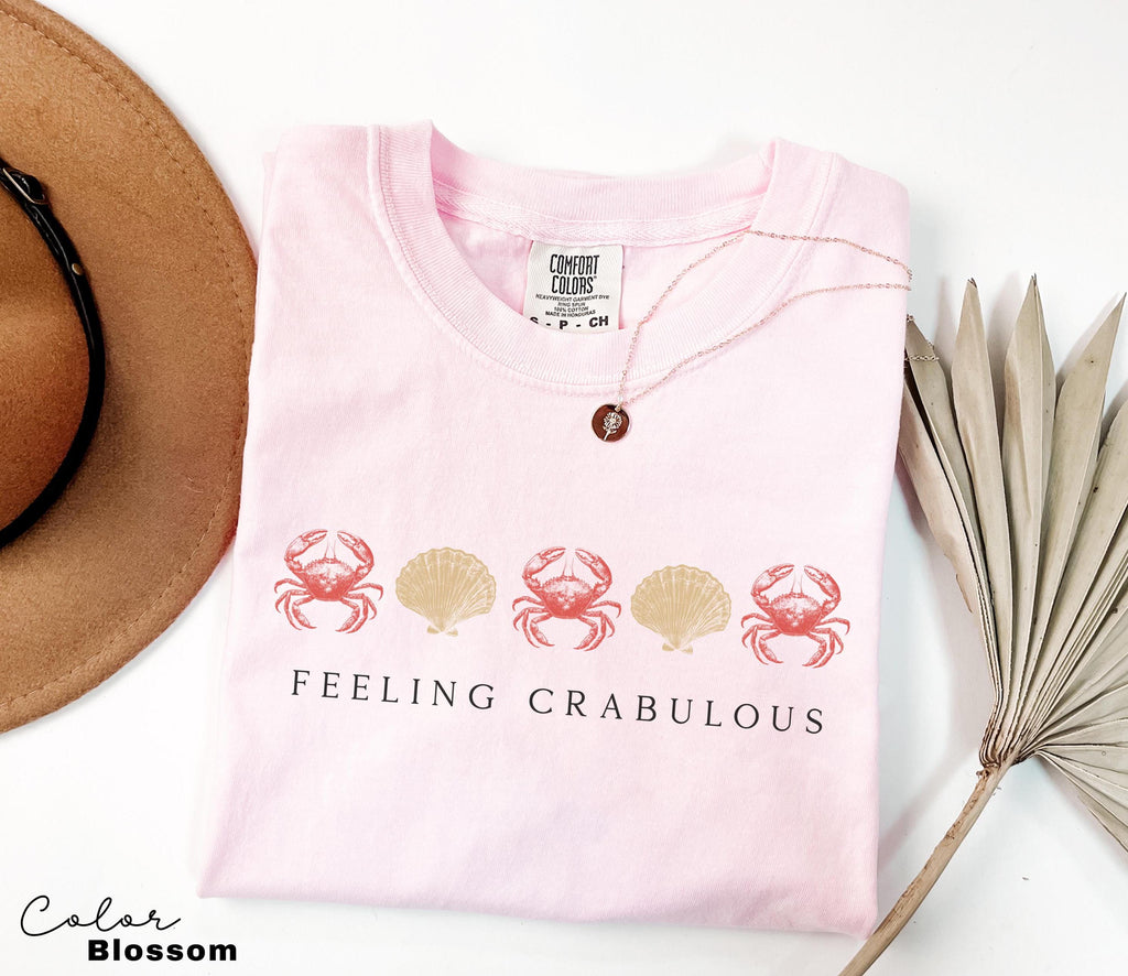 Crab Vacation Beach Shirt, Feeling Crabulous, Retro Summer Shirt, Coastal Aesthetic, Vintage Inspired, Oversized Tee, Comfort Colors,