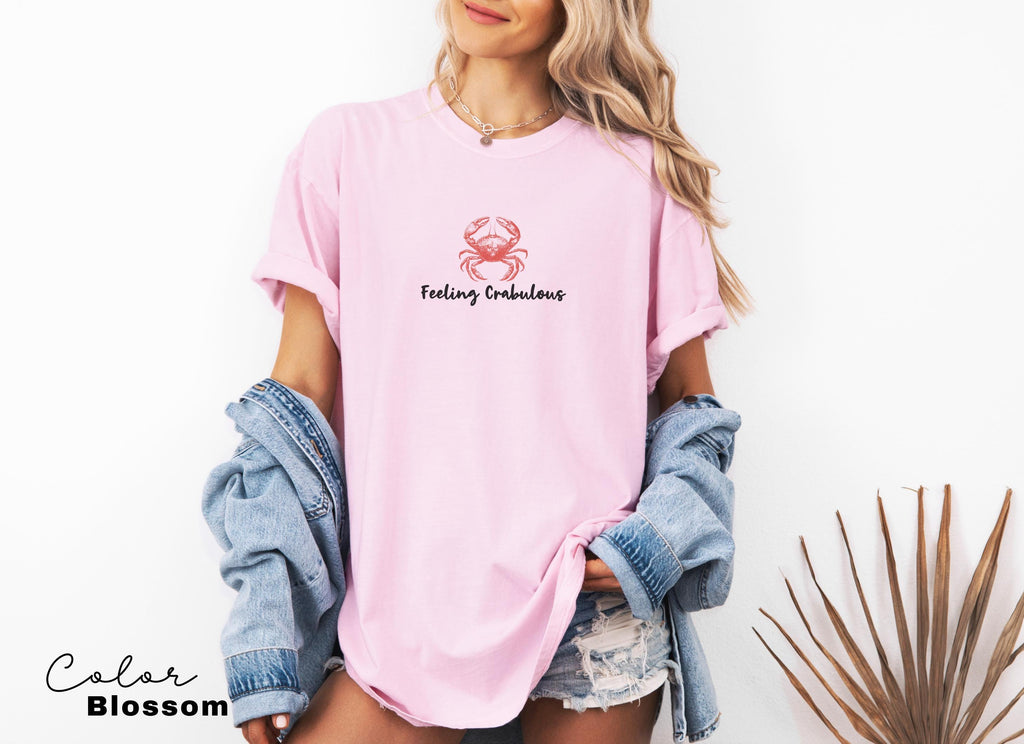 Crab Vacation Beach Shirt, Feeling Crabulous, Retro Summer Shirt, Coastal Aesthetic, Vintage Inspired, Oversized Tee, Comfort Colors,