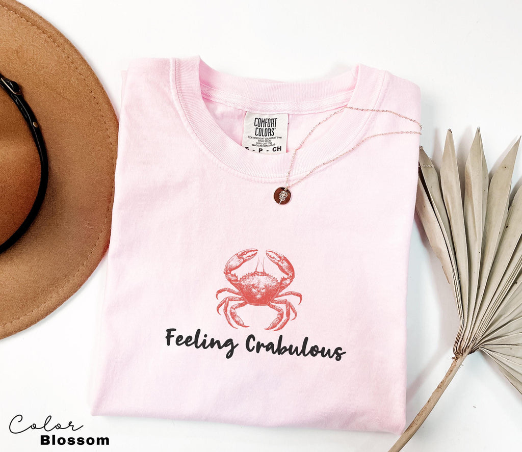 Crab Vacation Beach Shirt, Feeling Crabulous, Retro Summer Shirt, Coastal Aesthetic, Vintage Inspired, Oversized Tee, Comfort Colors,