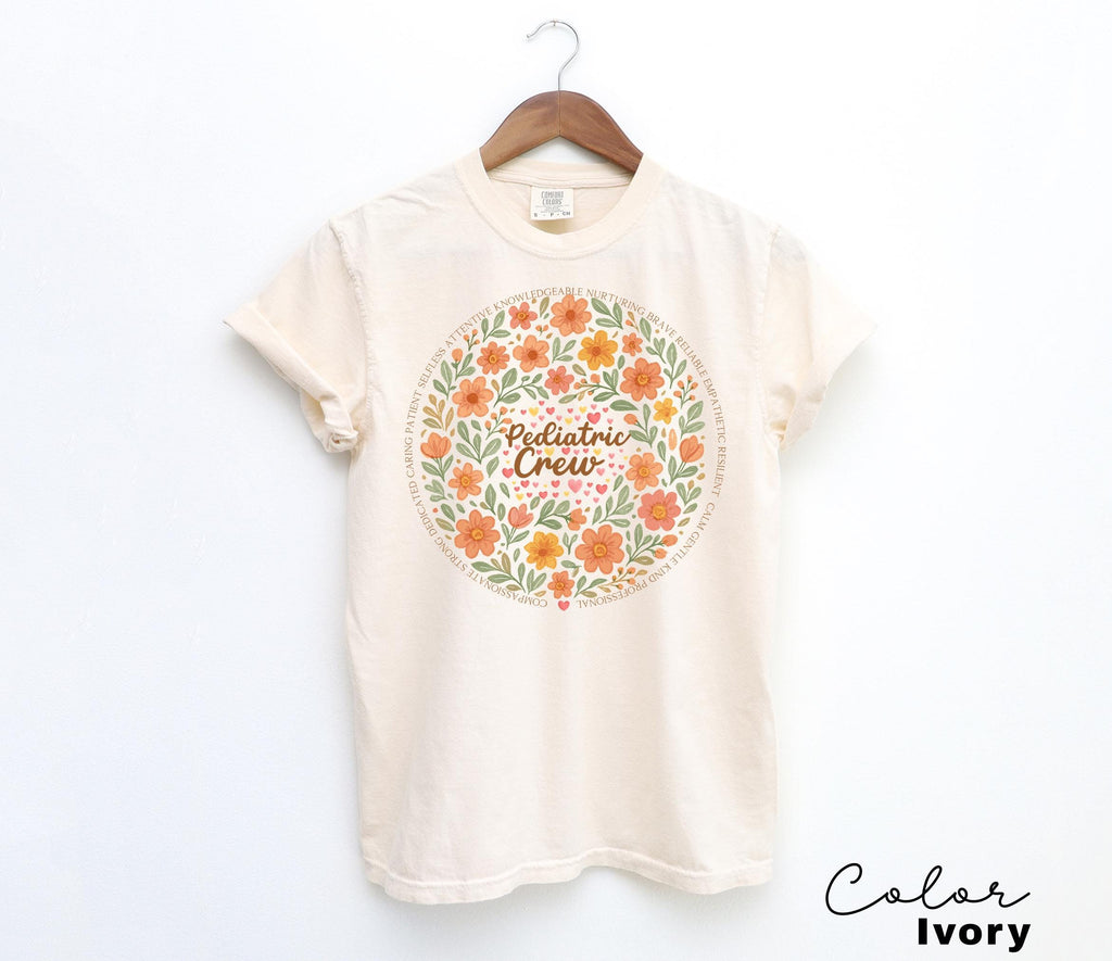 Pediatrics Shirt, Pediatrics Flowers T-shirt, Pediatric Crew, Peds Shirt, Peds Nurse Tshirt, Cute Nurse Tee, Pediatric Nurse Gift, Nurse Tee
