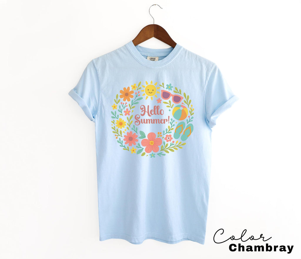 Last Day of School, Hello Summer Happy Last Day of School Shirts, Hello Summer, Floral Summer Shirt, Flowers, End Of Year, Comfort Colors
