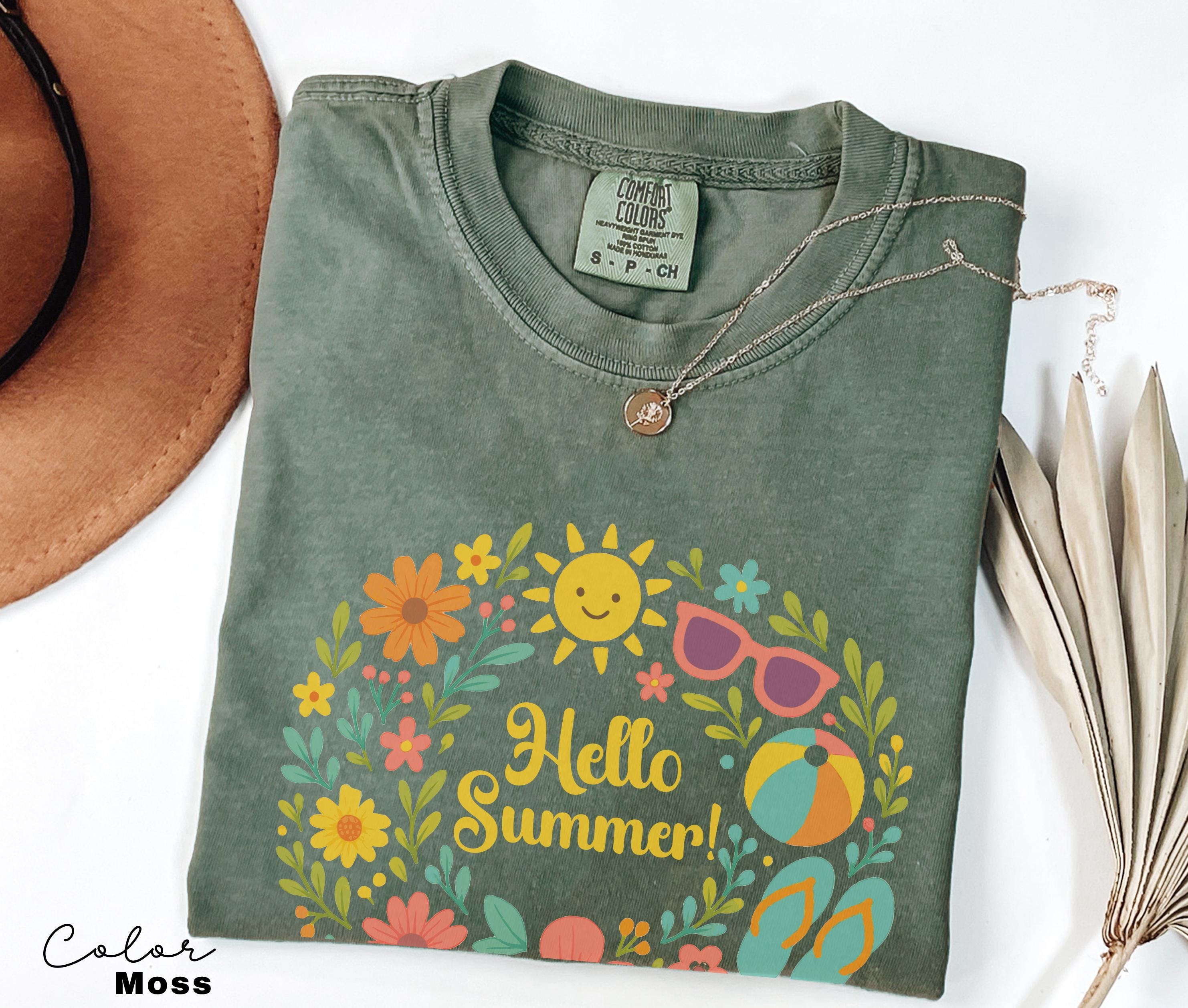 Last Day of School, Hello Summer Happy Last Day of School Shirts, Hello Summer, Floral Summer Shirt, Flowers, End Of Year, Comfort Colors