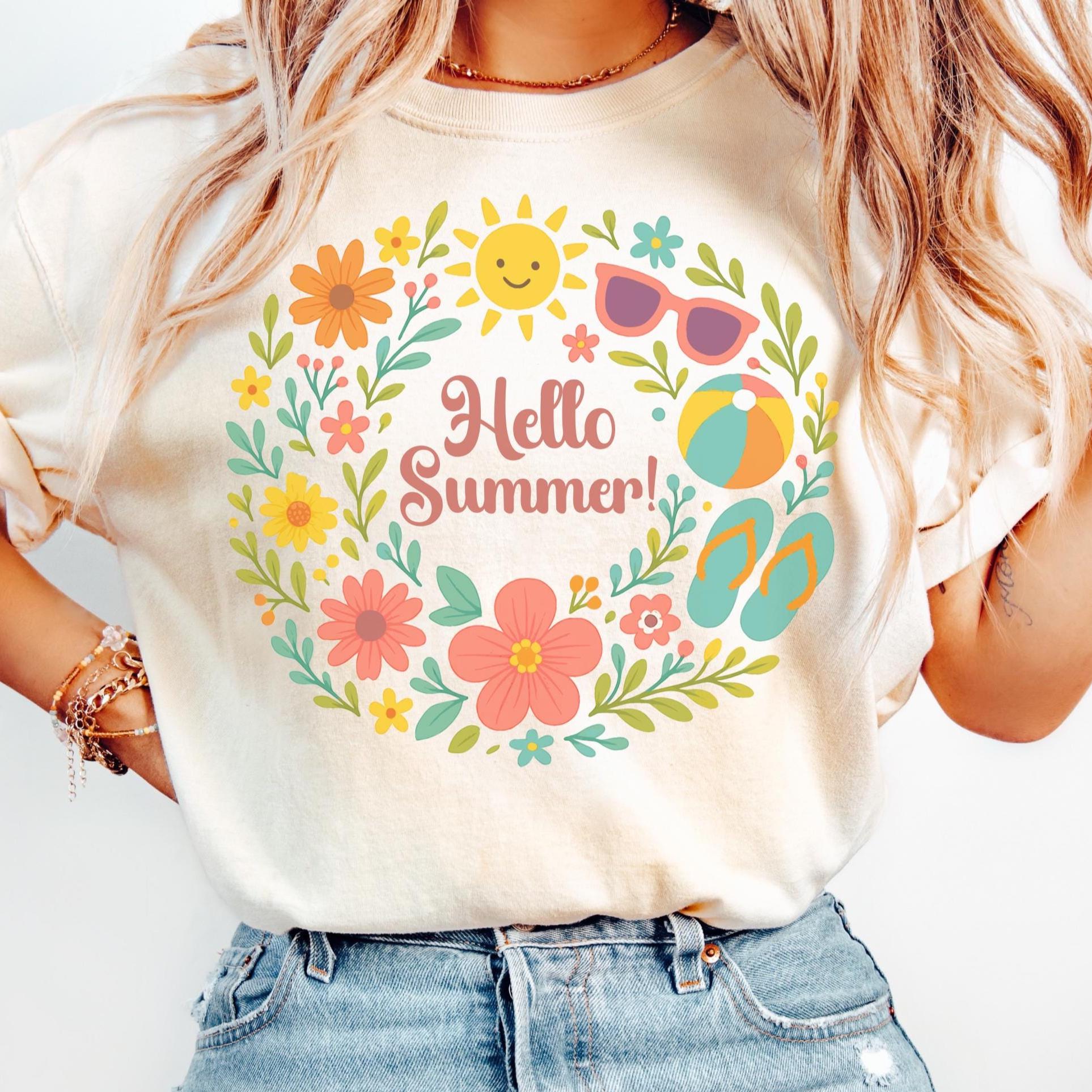 Last Day of School, Hello Summer Happy Last Day of School Shirts, Hello Summer, Floral Summer Shirt, Flowers, End Of Year, Comfort Colors