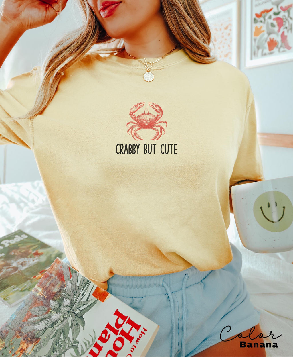 Crabby but Cute Shirt, Crab Shirt, Summer Beach Shirt, Seafood TShirt, Coastal Aesthetic, Vintage Inspired, Beach Vacation, Crab T-Shirt