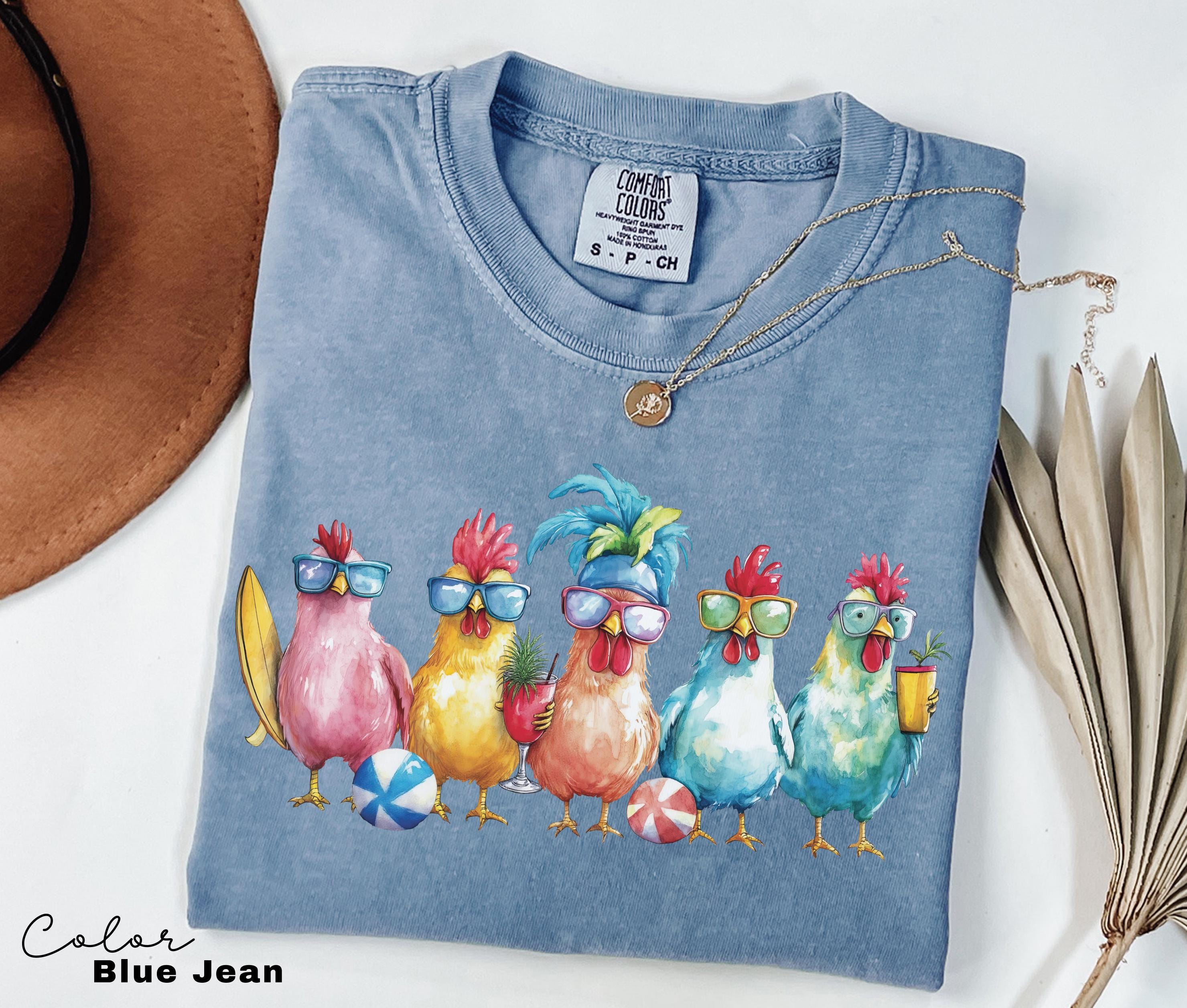 Chicken Shirt, Summer Shirt, Comfort Colors, Women Chicken Lover Tee, Funny Farmer Shirt, Love Chickens, Animal Shirt, Mothers Day,
