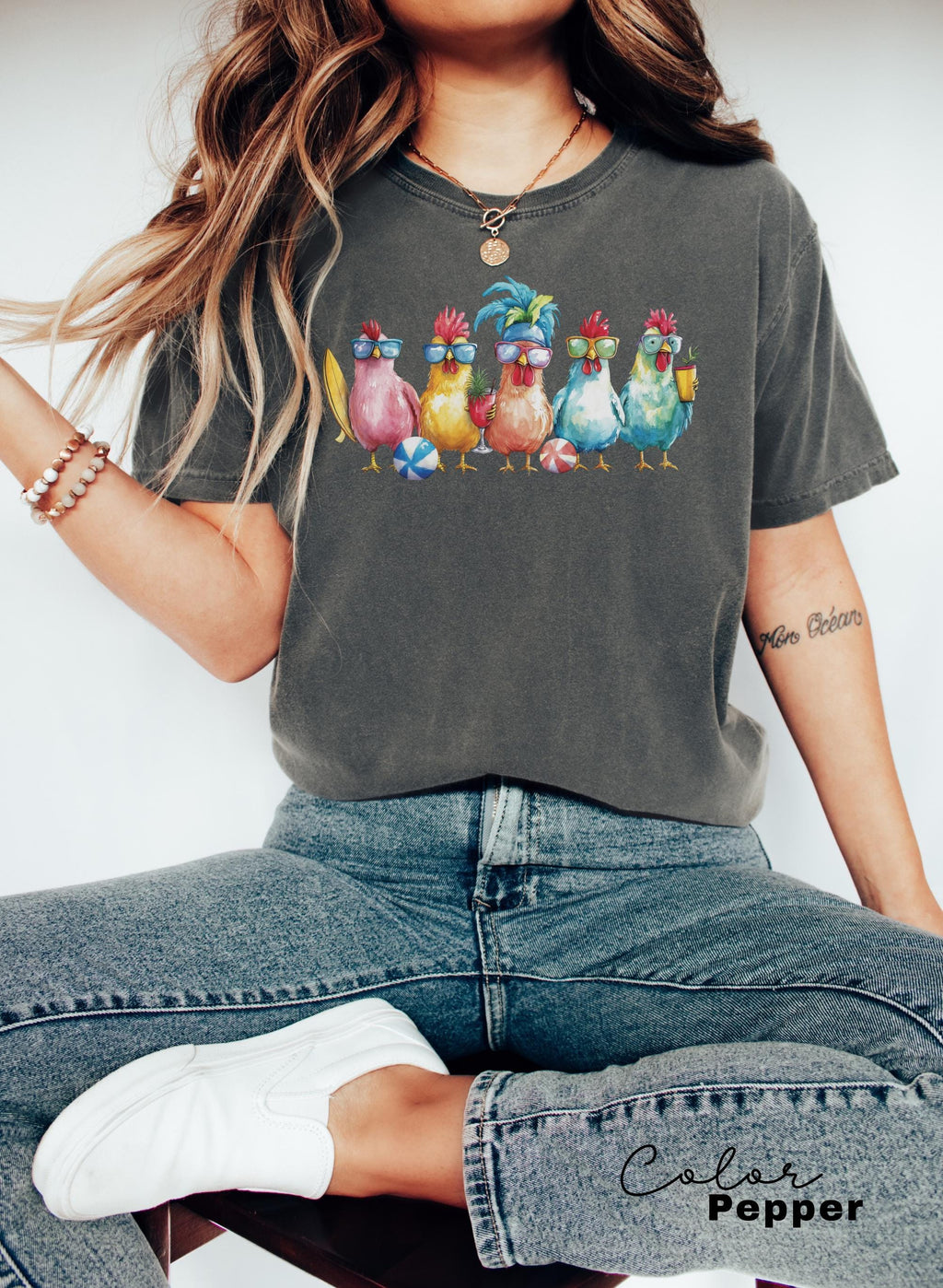 Chicken Shirt, Summer Shirt, Comfort Colors, Women Chicken Lover Tee, Funny Farmer Shirt, Love Chickens, Animal Shirt, Mothers Day,