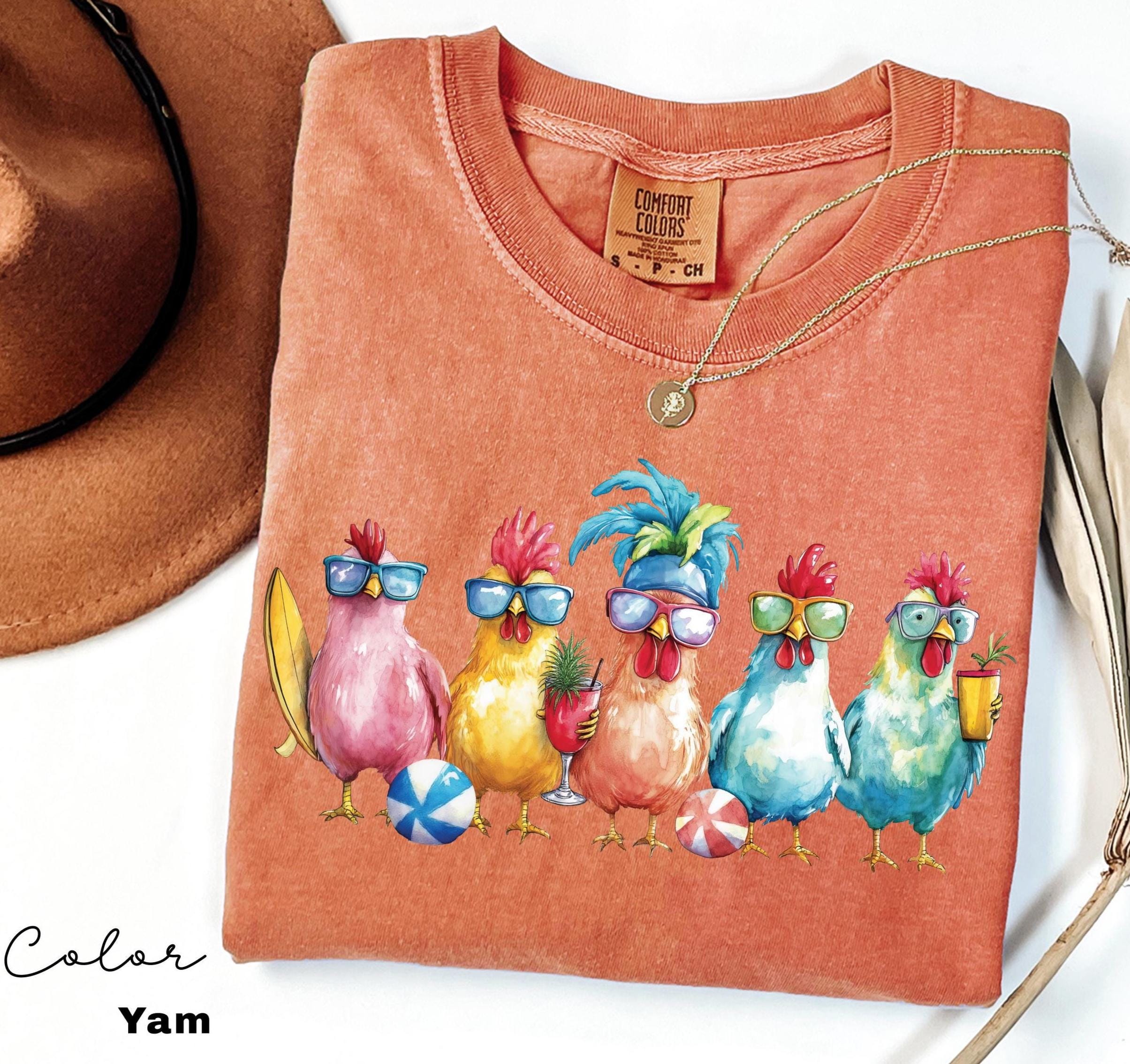 Chicken Shirt, Summer Shirt, Comfort Colors, Women Chicken Lover Tee, Funny Farmer Shirt, Love Chickens, Animal Shirt, Mothers Day,