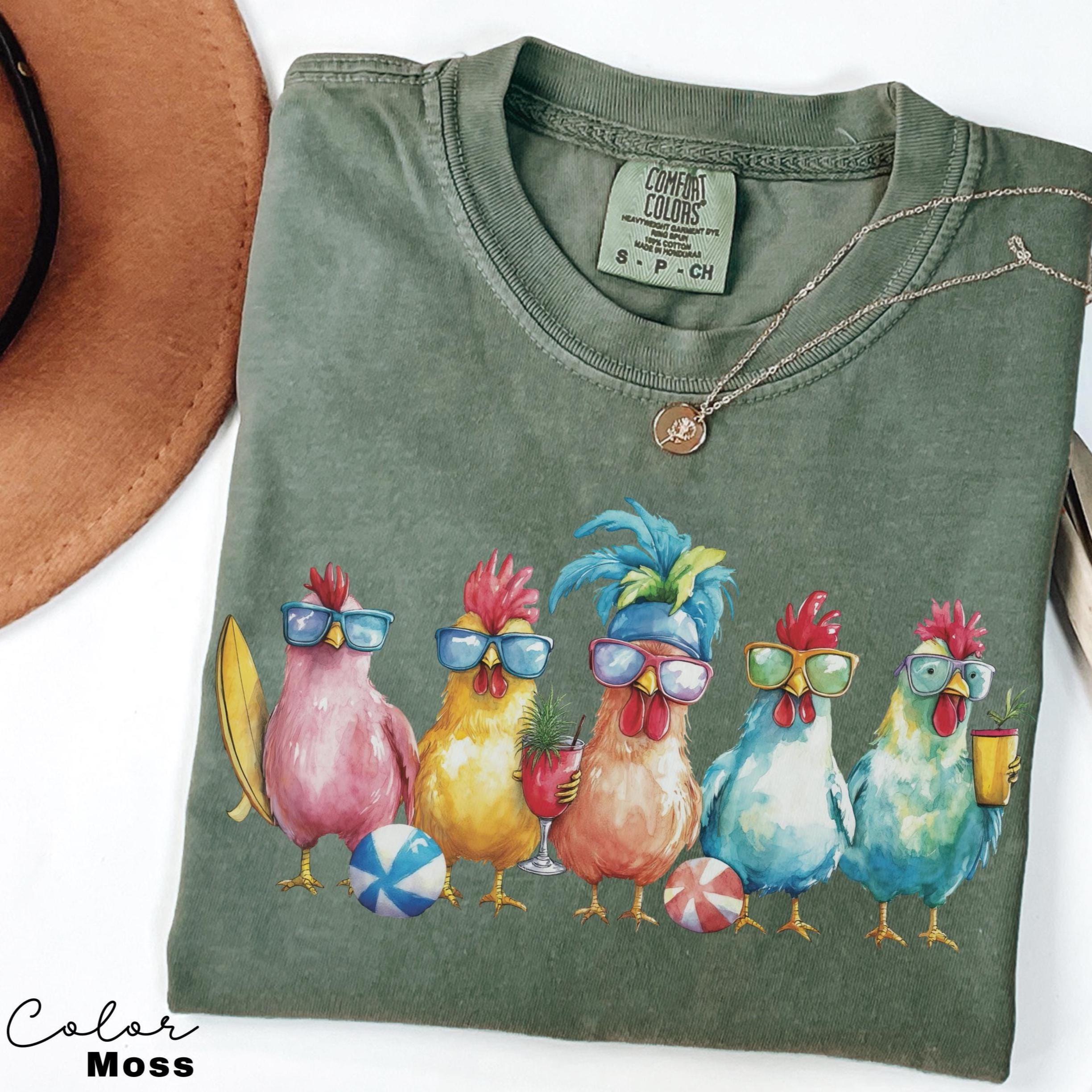 Chicken Shirt, Summer Shirt, Comfort Colors, Women Chicken Lover Tee, Funny Farmer Shirt, Love Chickens, Animal Shirt, Mothers Day,