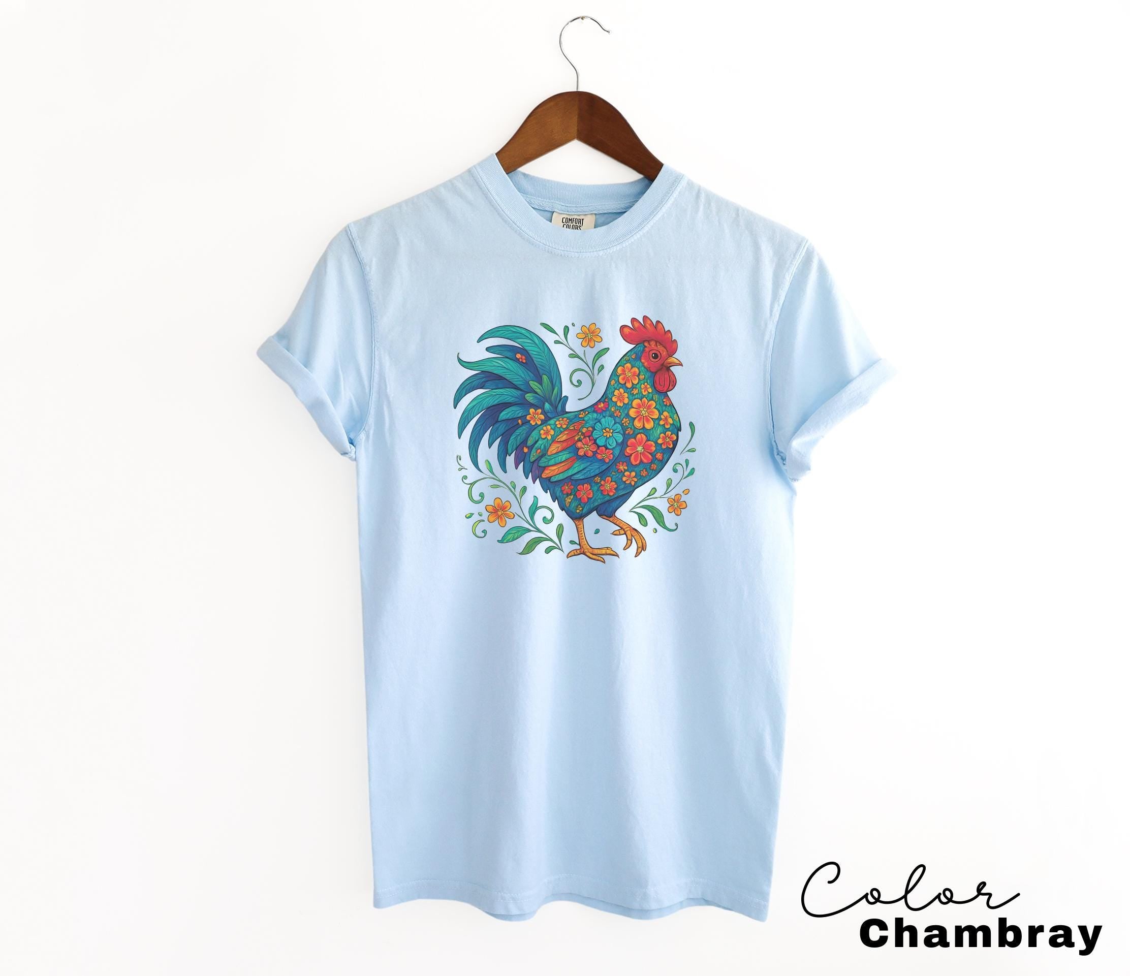 Wildflower Chicken Shirt, Cottagecore Floral Shirt, Ladies Chicken Lover Shirt ,Chicken mom Tee, Mothers Day Gift Shirt, Farmer Gift,