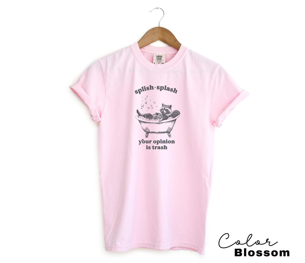 Splish Splash Your Opinion is Trash Funny Raccoon Shirt, Sarcastic Raccoon Tshirt, Gift For Her, Unhinged meme Shirt, Sarcastic Tee,