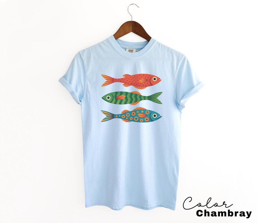 Comfort Colors Fish 90s Shirt Tomato Girl Tee Ocean Oversized Trendy Graphic Tshirt Summer Coastal Grandma Fisherman Aesthetic Colorful Fish