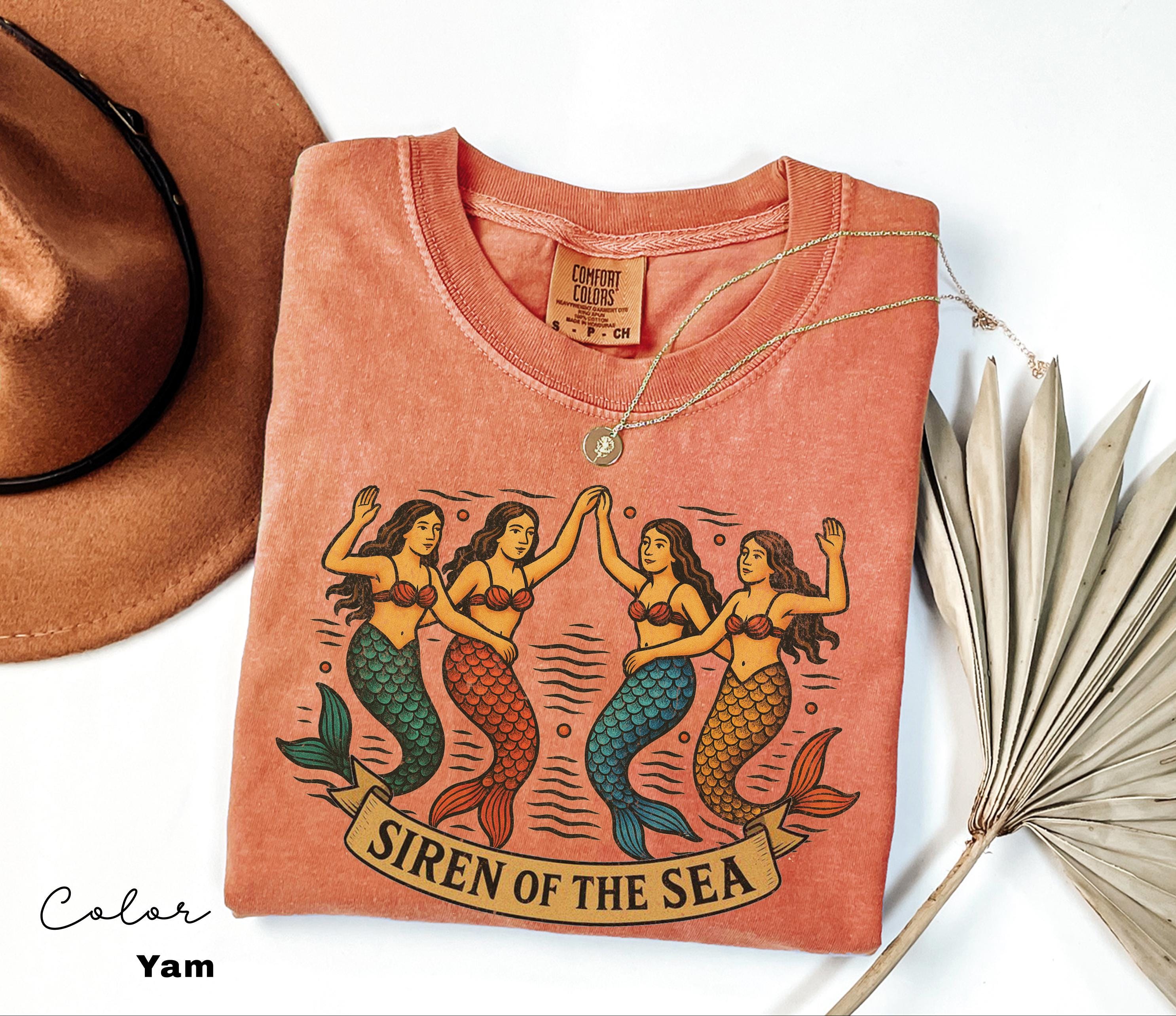Retro Mermaid Shirt, 90s Retro Tshirt, La Dolce Vita TShirt, Amalfi Fisherman Aesthetic, Oversized Comfort Colors Shirt, Summer Beach Tee