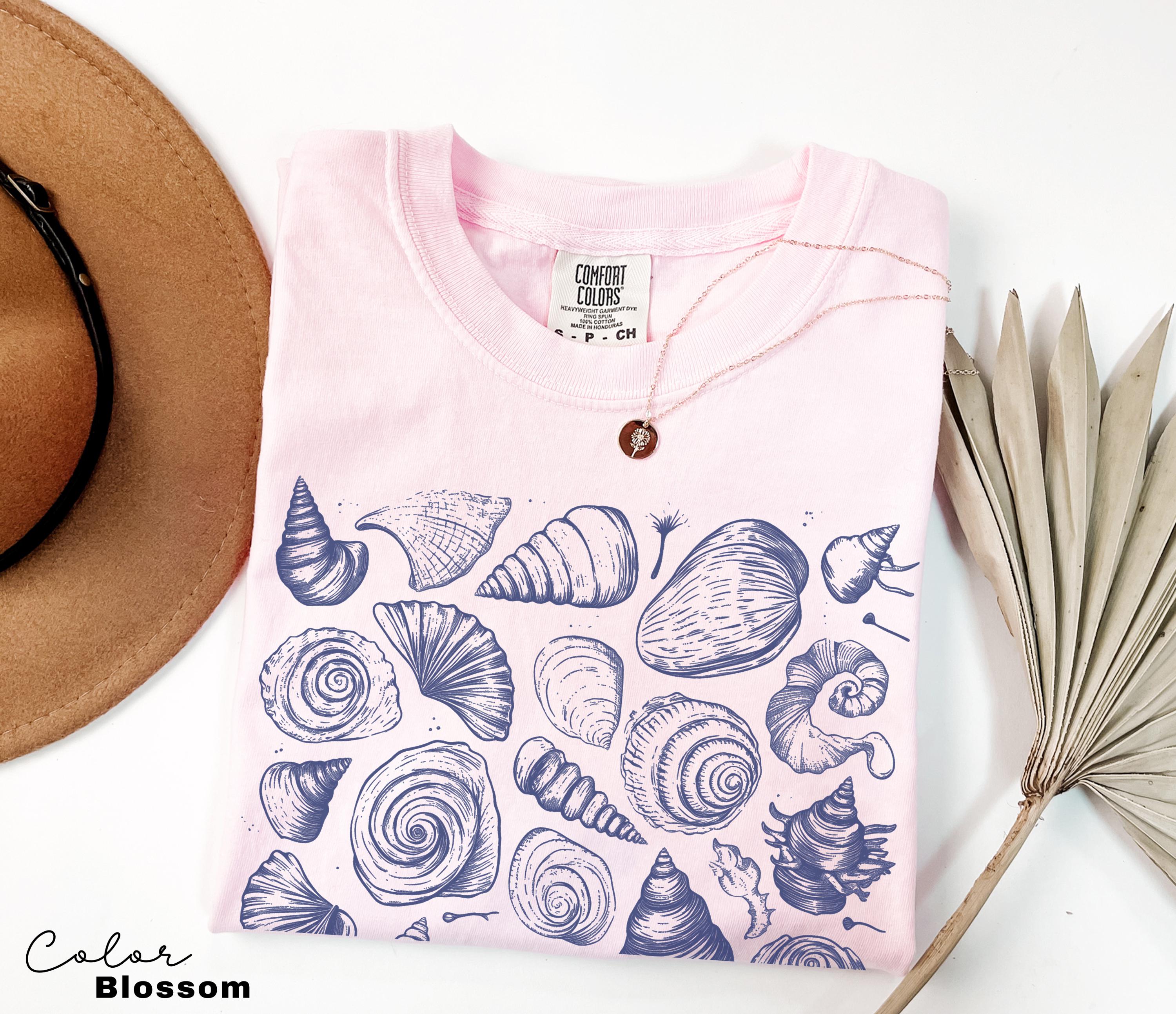 Seashell Shirt, Retro 90s Tattoo Tshirt, Retro Ocean Nature Shirt, Sealife, Ocean, Beach Summer Shirt, Comfort Colors, Vintage Style,
