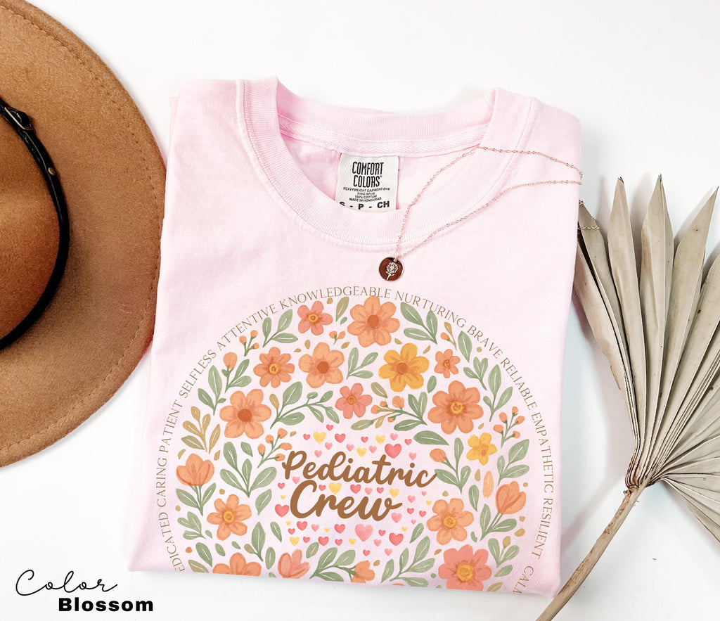 Pediatrics Shirt, Pediatrics Flowers T-shirt, Pediatric Crew, Peds Shirt, Peds Nurse Tshirt, Cute Nurse Tee, Pediatric Nurse Gift, Nurse Tee